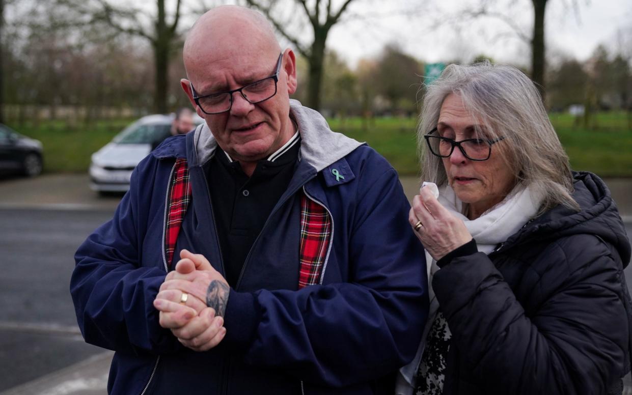 Harry Dunn's father Tim Dunn alongside his wife, Tracey Dunn