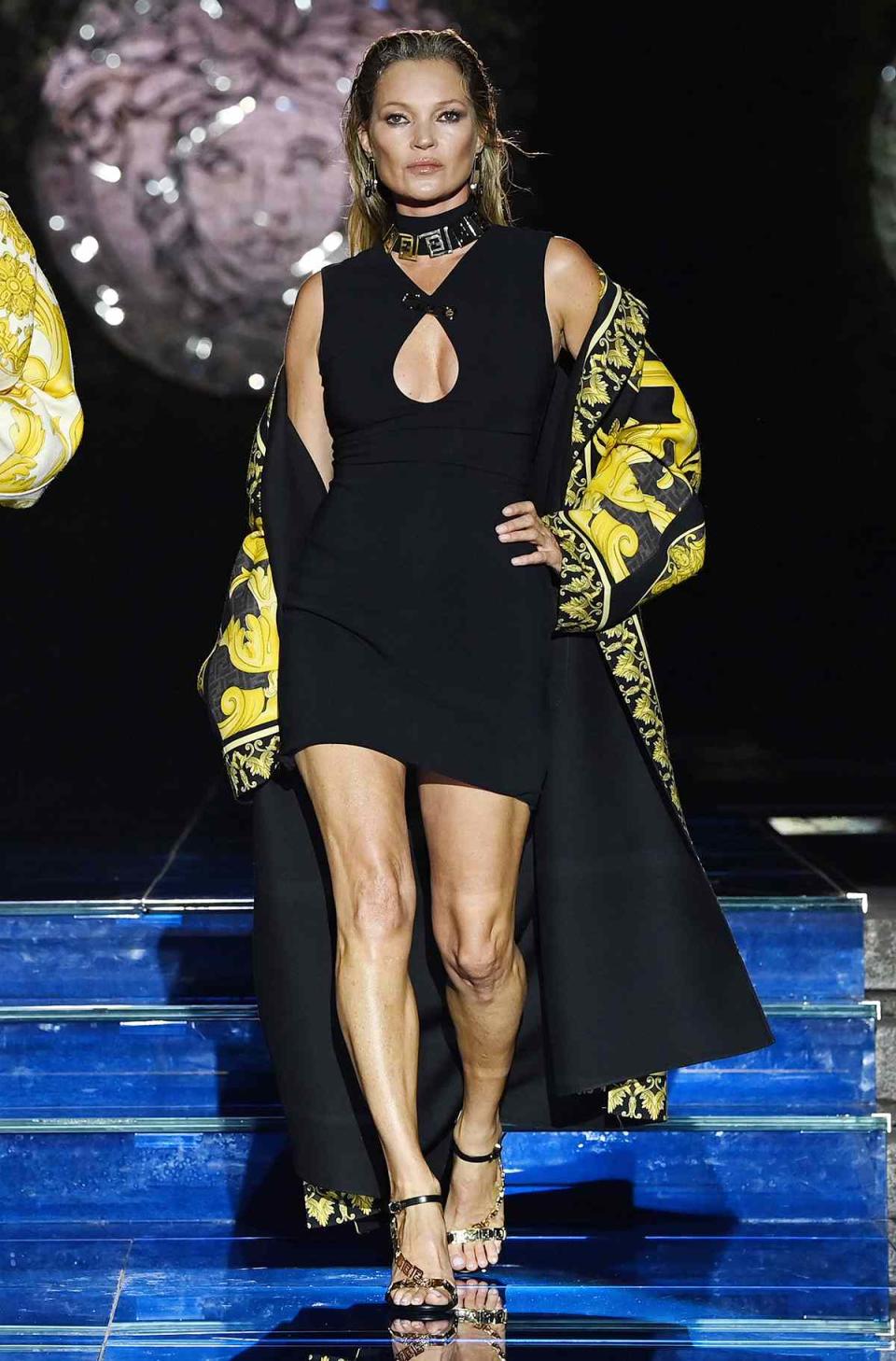 <p>Moss showed that she's only getting better with age as she stole the spotlight at the Fendi x Versace special event during Milan Fashion Week in September 2021. Daughter Lila also walked in the crossover show. </p>