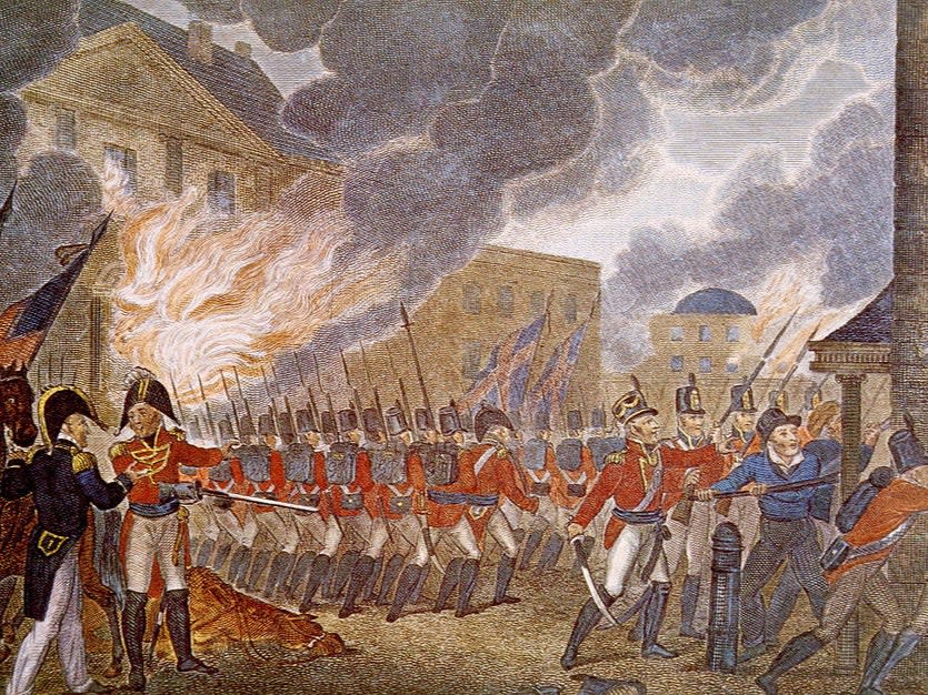 The British watch Washington burn (Wikimedia Commons)