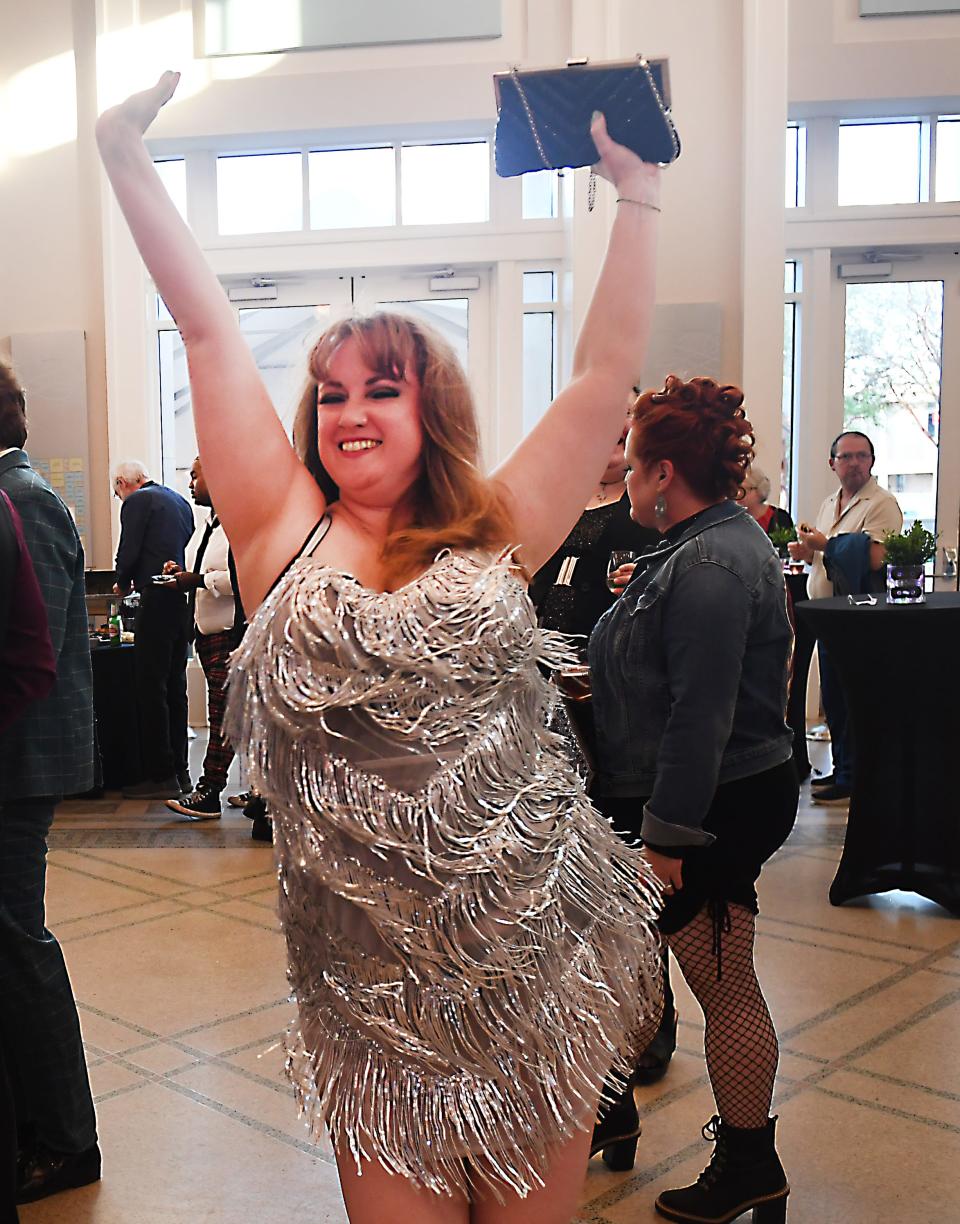 Spartanburg Little Theatre announced its 2024-2025 theatre line up at the Chapman Cultural Center on April, 11, 2024. Guests dressed as icons in entertainment. Emily Hood of Spartanburg came as a young Tina Turner.