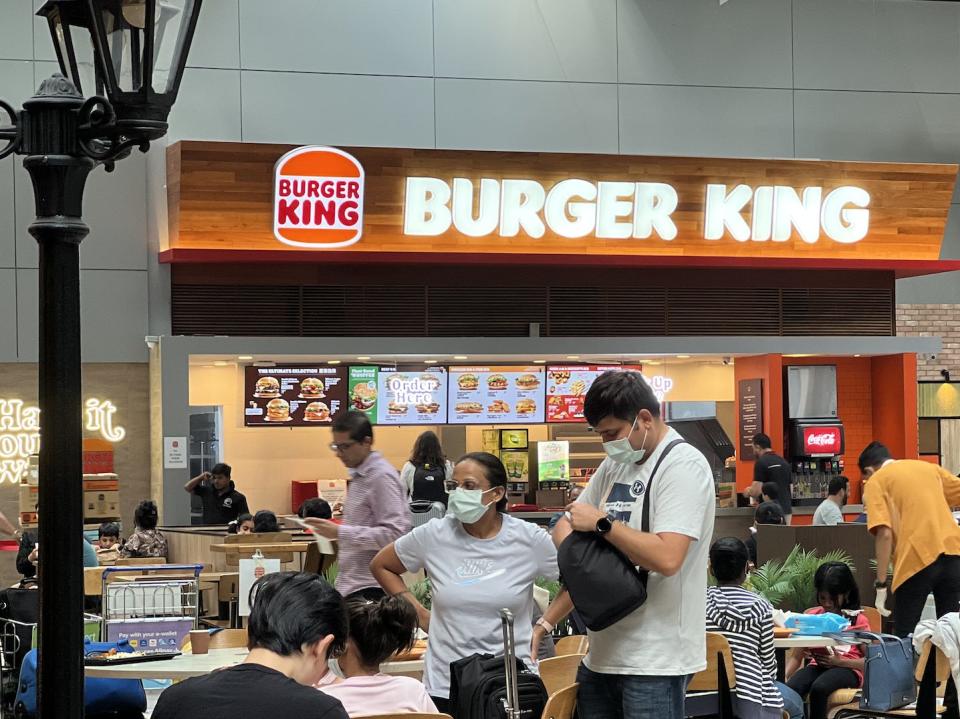 The Burger King at Changi's Terminal 3.