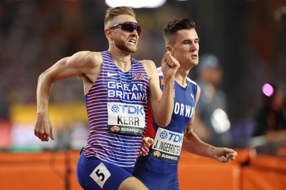 Kerr beat Ingebrigtsen in the home straight to win gold at the 1500m World Championships last year (Getty Images for World Athletics)