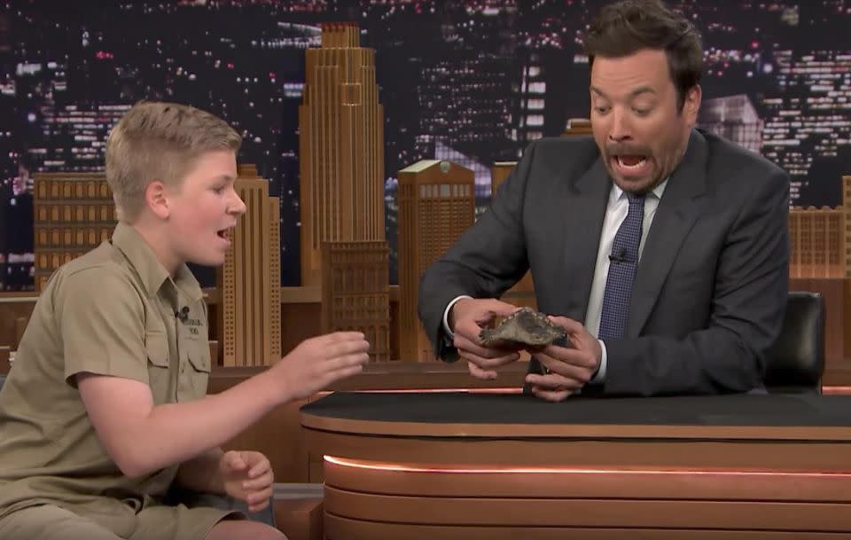 Jimmy got most freaked out by a turtle the size of his hand! Source: The Tonight Show