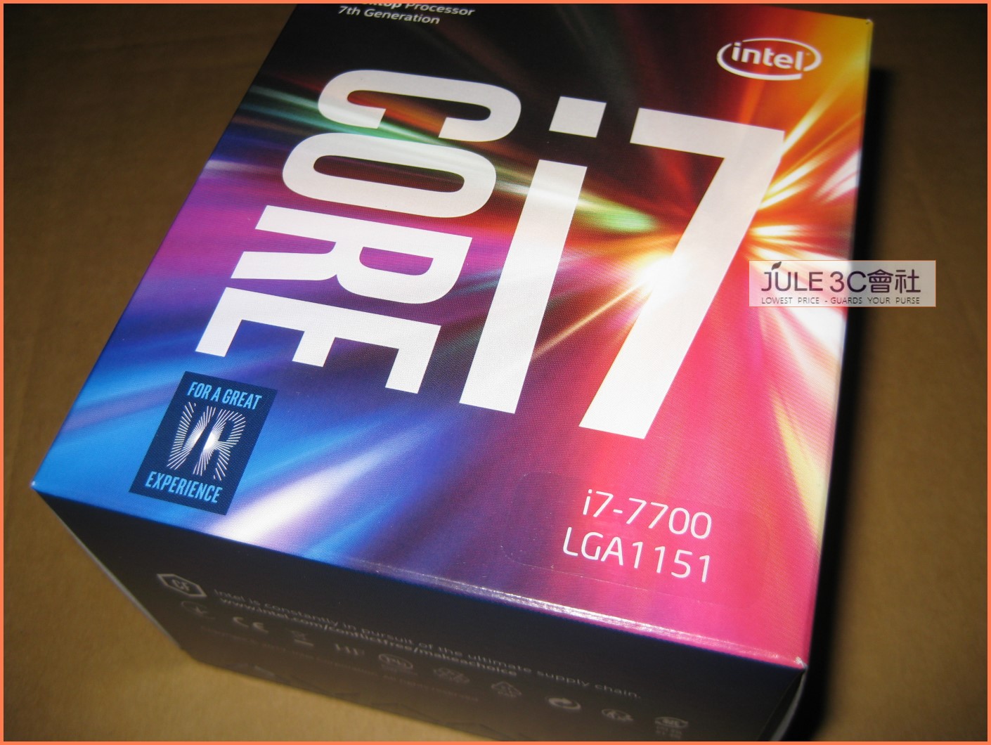 JULE 3C會社-Intel Core i7 7700 3.6G~4.2G/8M/盒裝良品/第七代/1151 CPU