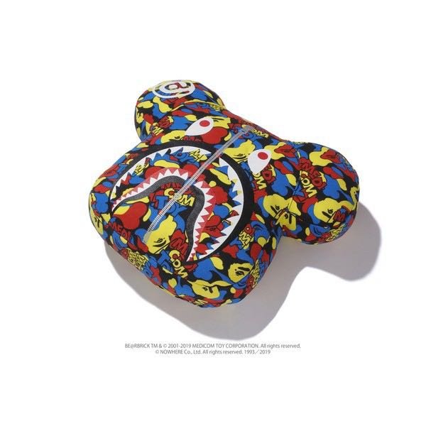 A BATHING APE BAPE x MEDICOM TOY CAMO BE@R CUSHION 鯊魚抱枕| Yahoo