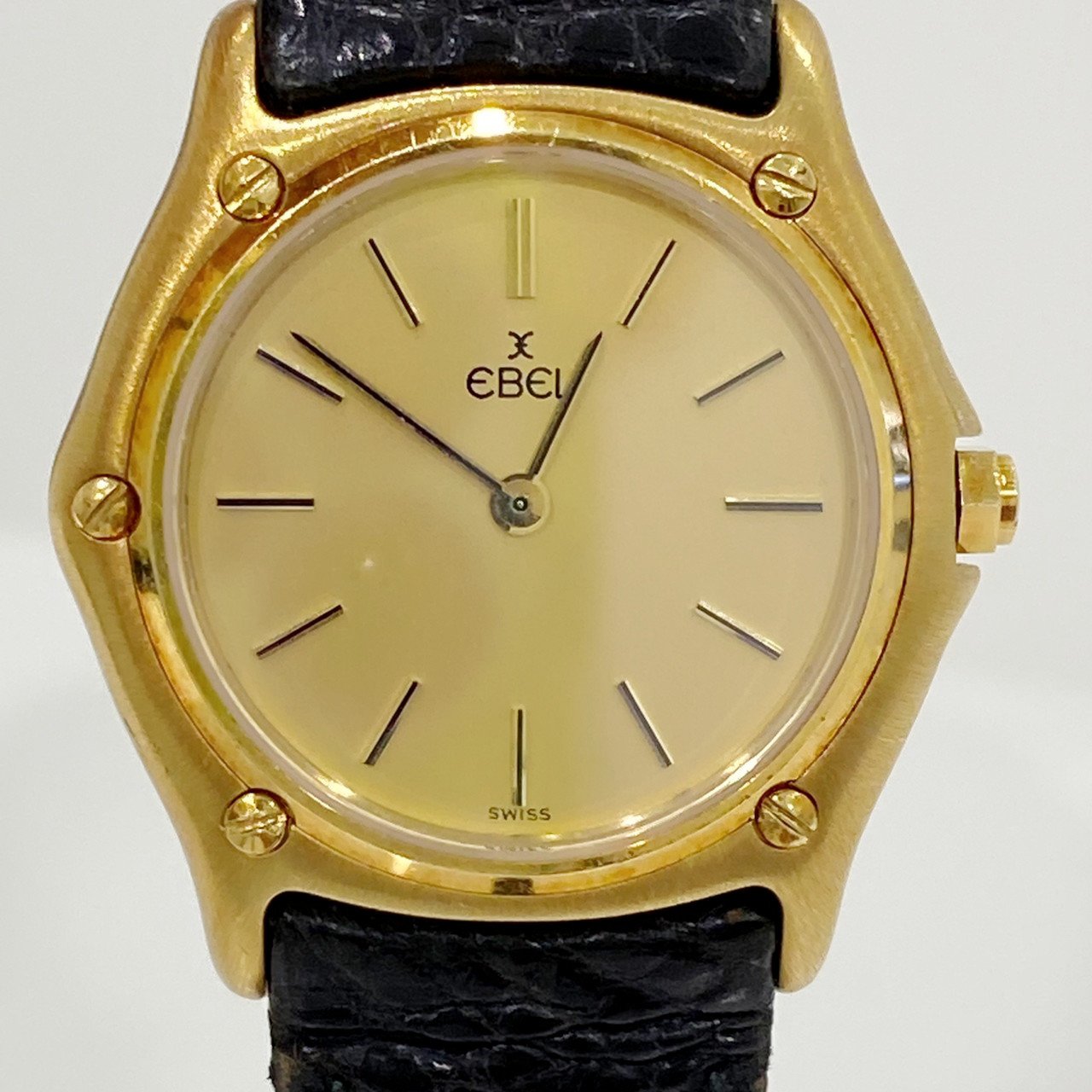 金運名錶當舖 EBEL 玉寶 18K金 881908 鱷魚皮帶 針扣 25mm 單錶現貨G12