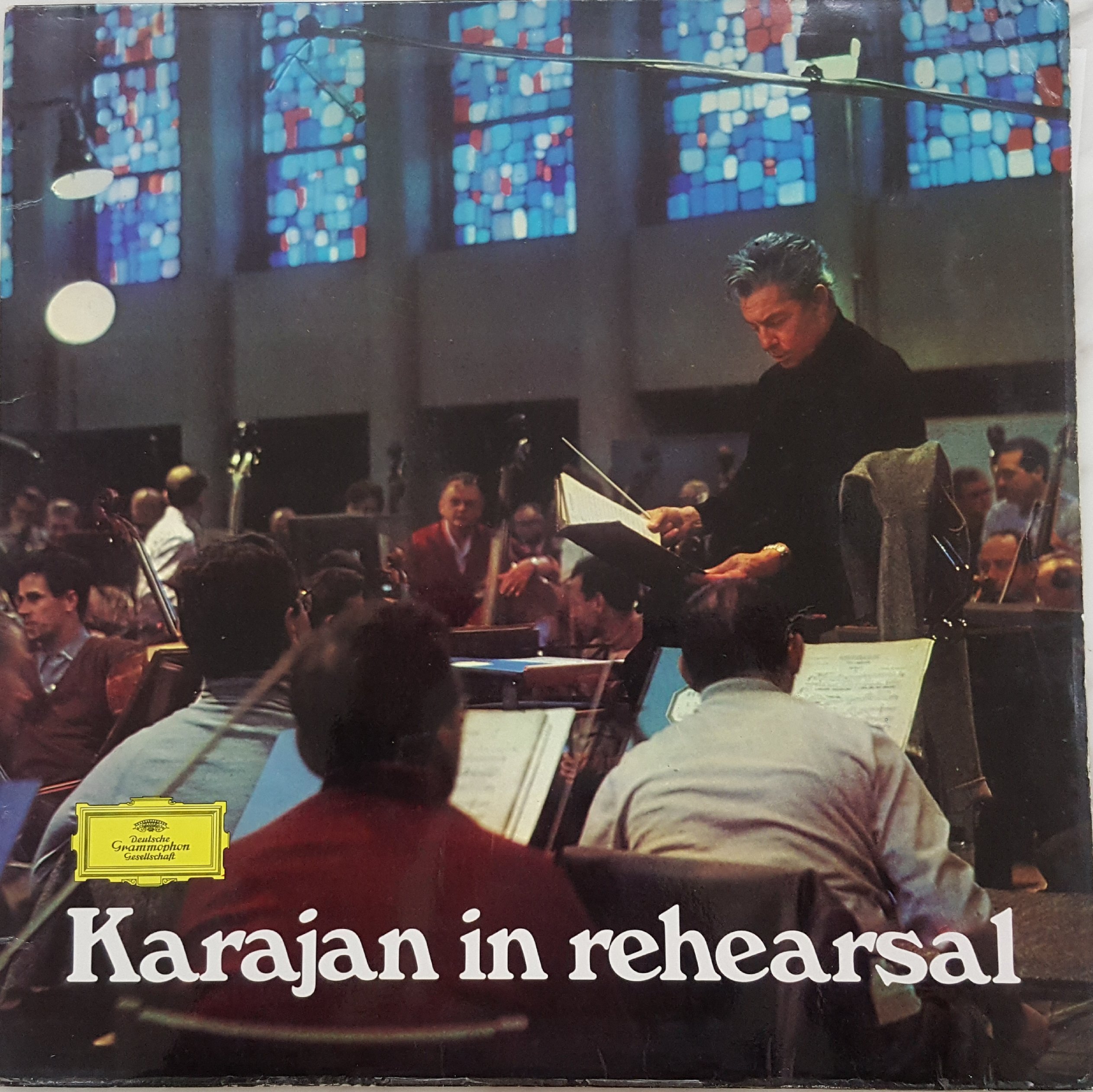 KARAJAN in rehearsal uk dgg with catalogue and dgg crossword