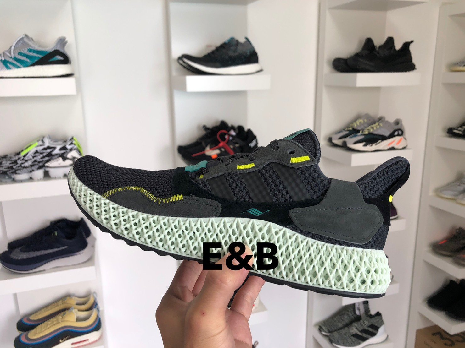 全新 Adidas ZX4000 4D Futurecraft Carbon BD7865 碳黑綠 US6-12.5