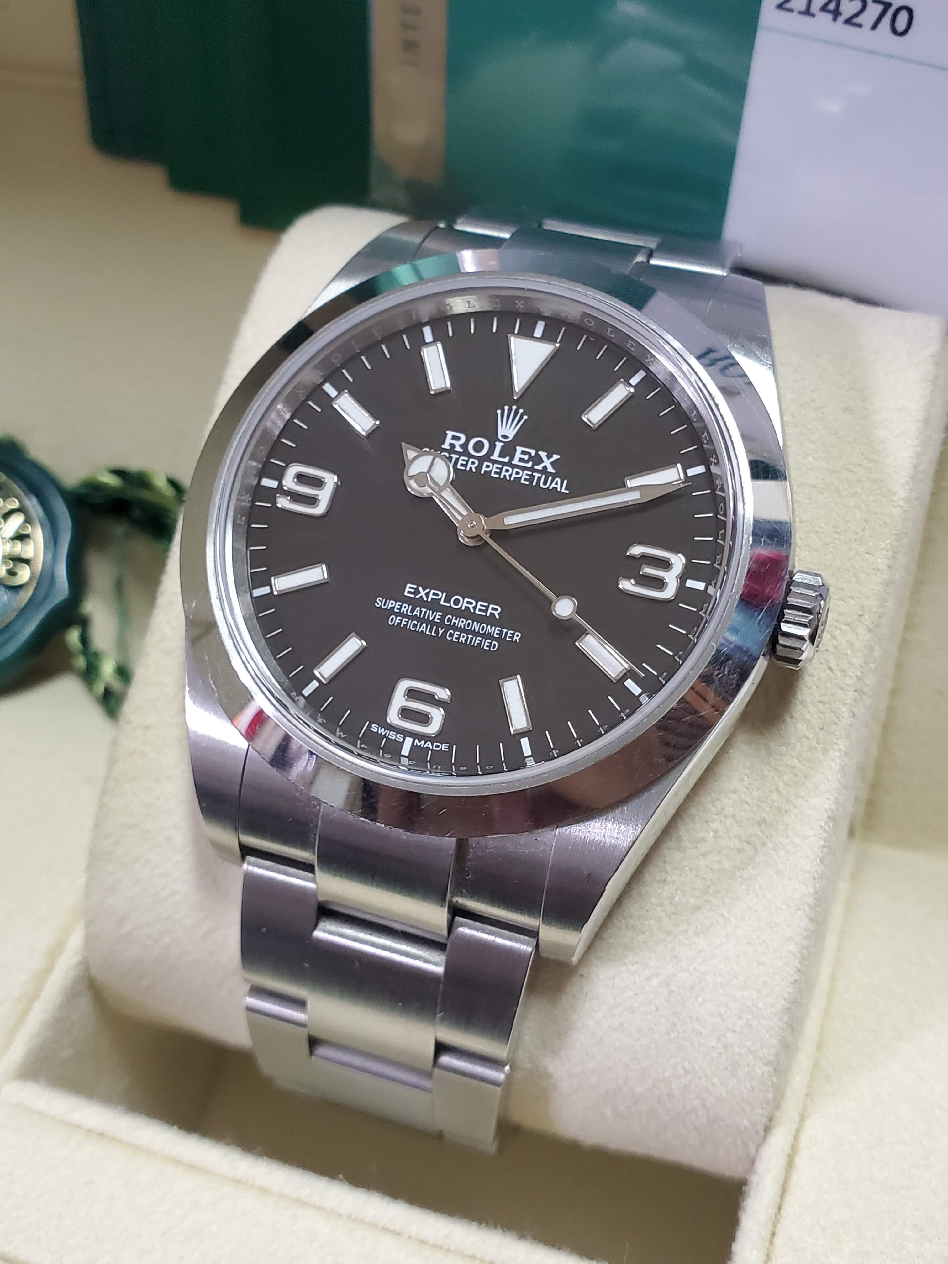 2019 ROLEX 勞力士 Explorer 214270 蠔式 探險家 不鏽鋼 自動 新款369螢光 盒單齊全