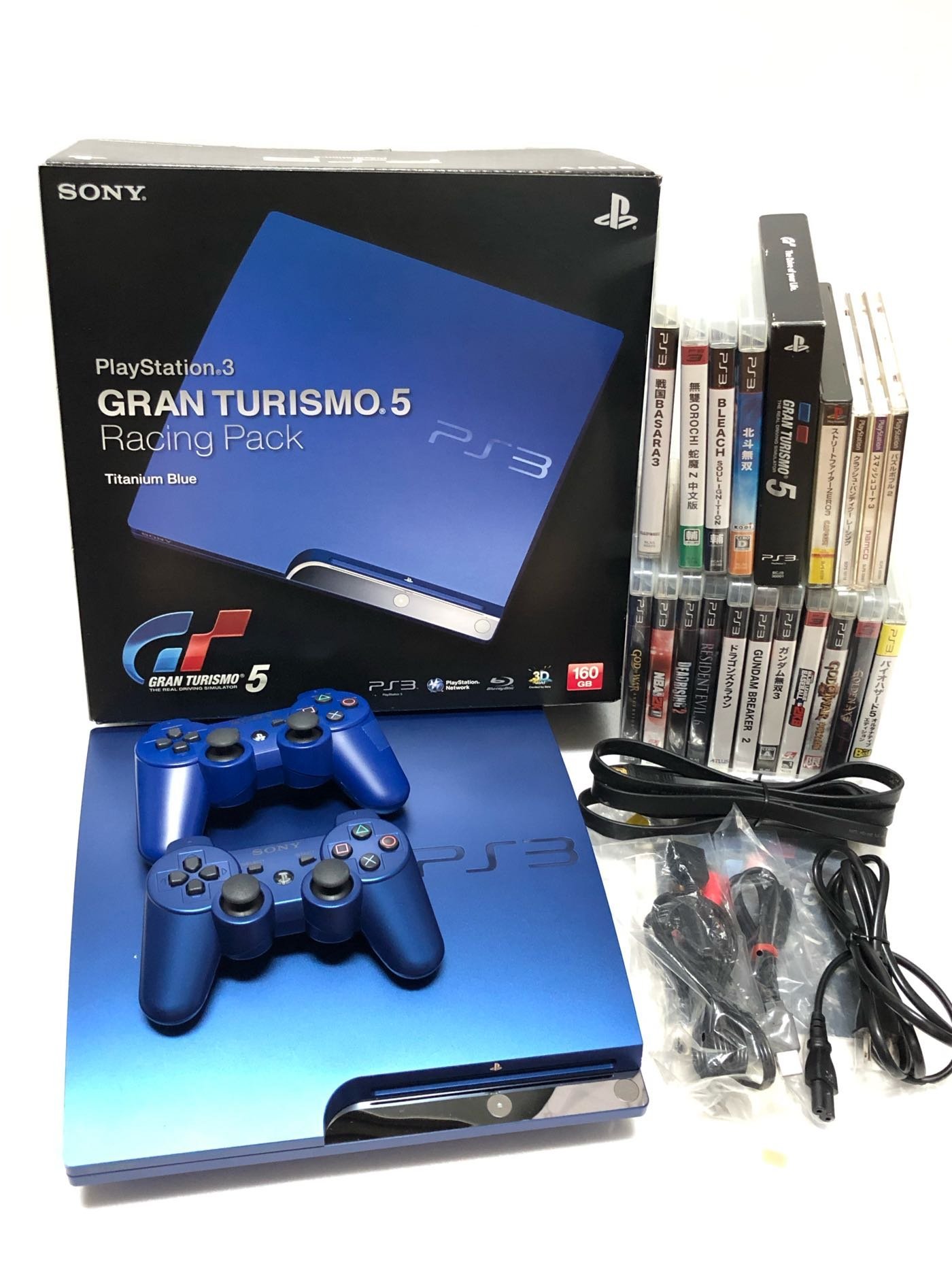 Sony Slim PS3 CECH-2507A 160GB (Ver.4.65無改機) GT5 限量同捆機、手把*2、PS3遊戲*16、PS遊戲*4