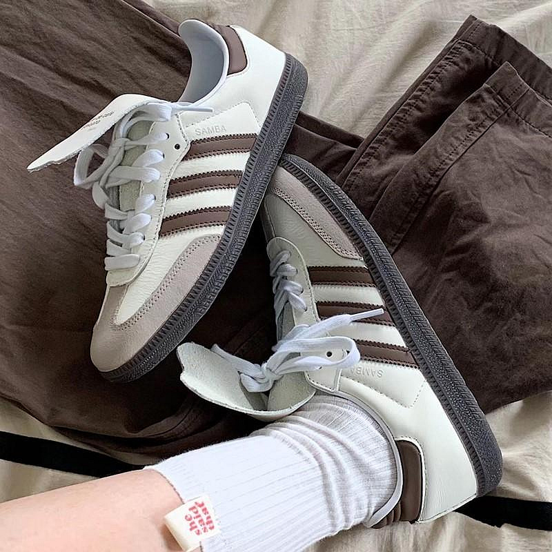 adidas originals Samba OG 燕麥拿鐵 簡約 百搭 ins 男女同款 米棕色 IG1024