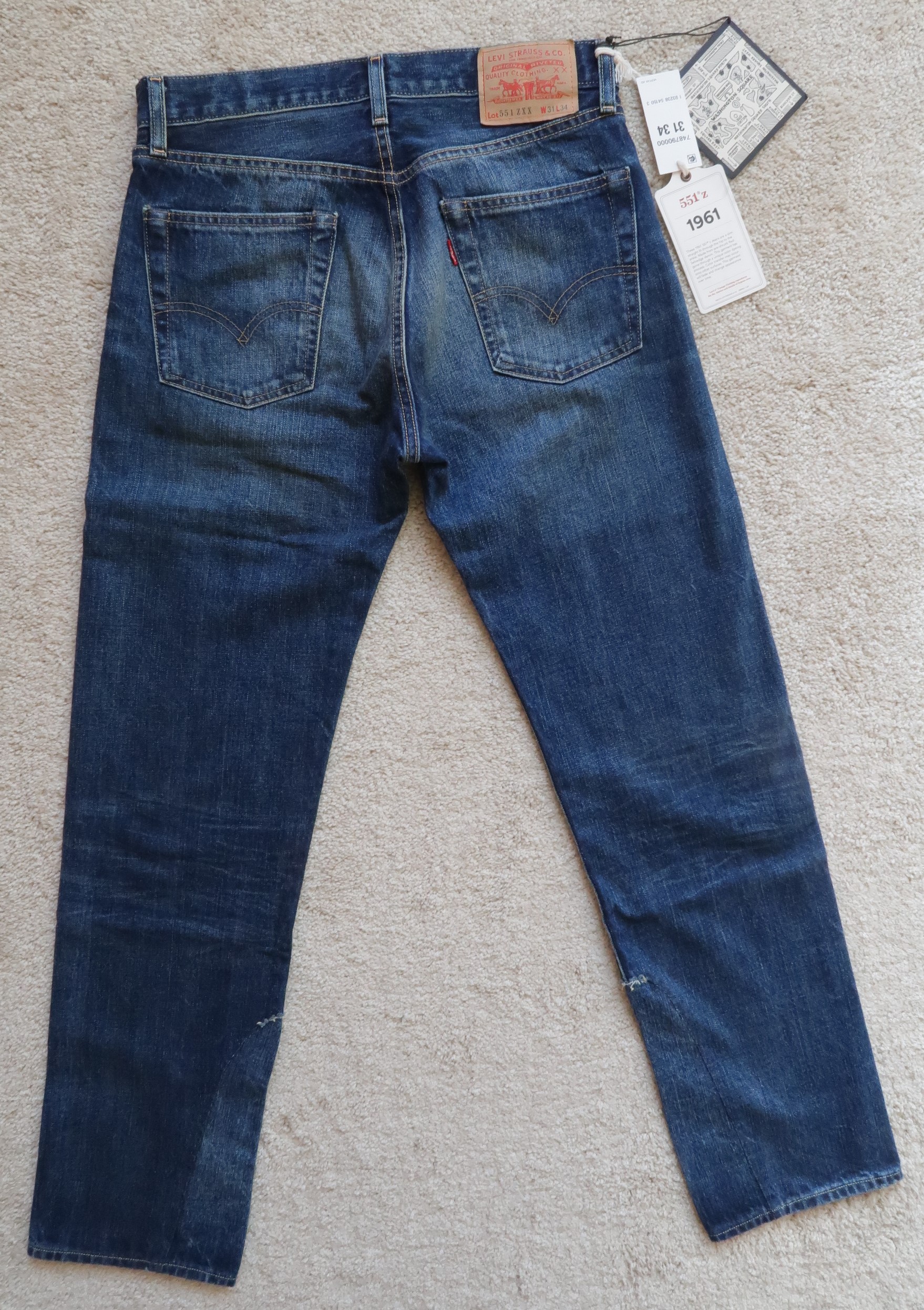 Levis LVC 551 Z Customized 1961 牛仔褲W31/L34 水洗破壞748790000