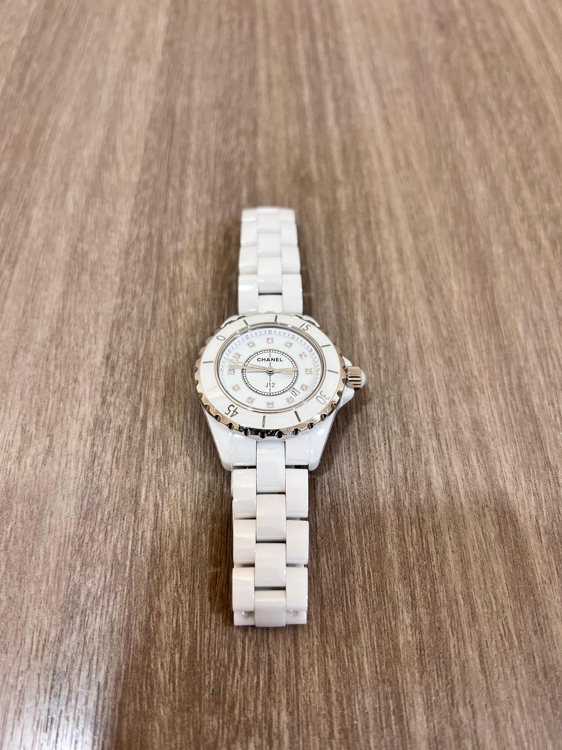 Chanel H1628 白色 陶瓷 J12 33MM 手錶 腕錶 精品錶 石英錶