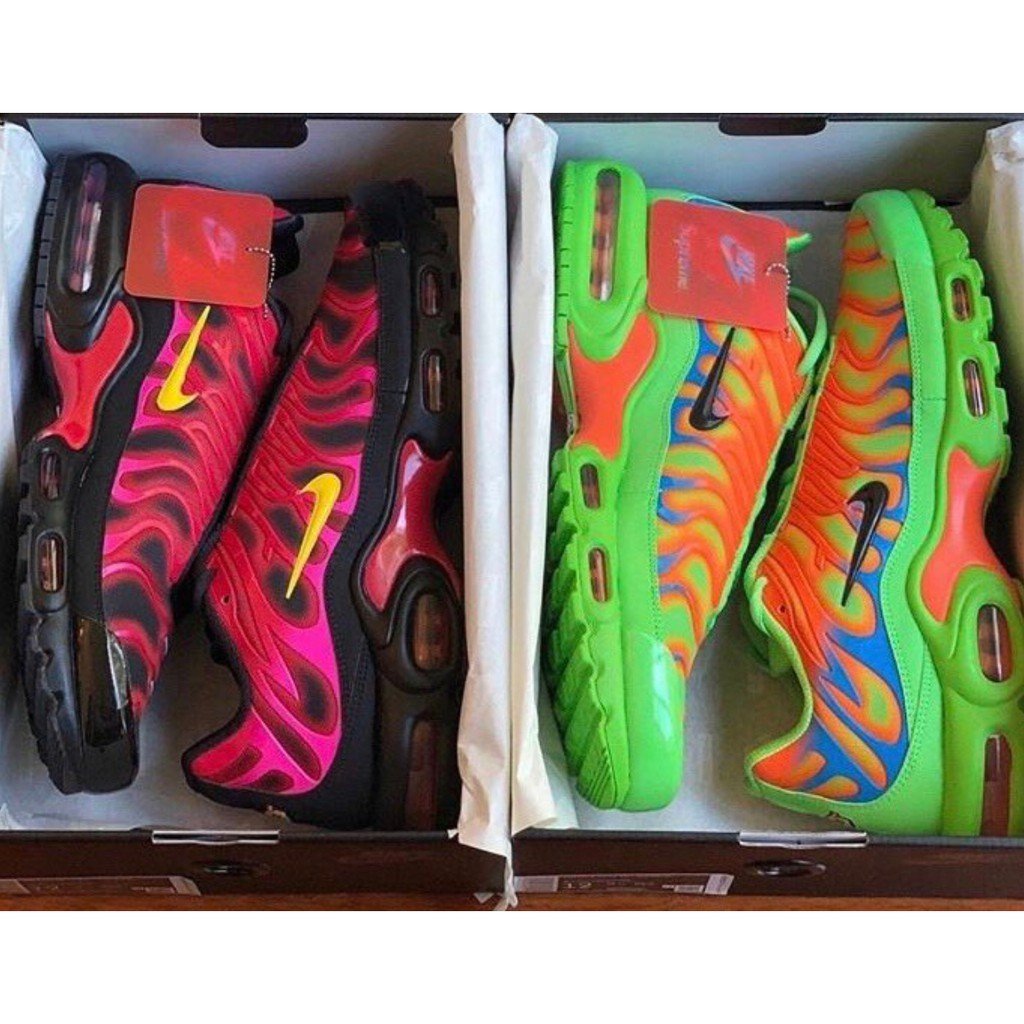 正品】全新Supreme x Nike Air Max Plus 綠橘休閒運動DA1472-300