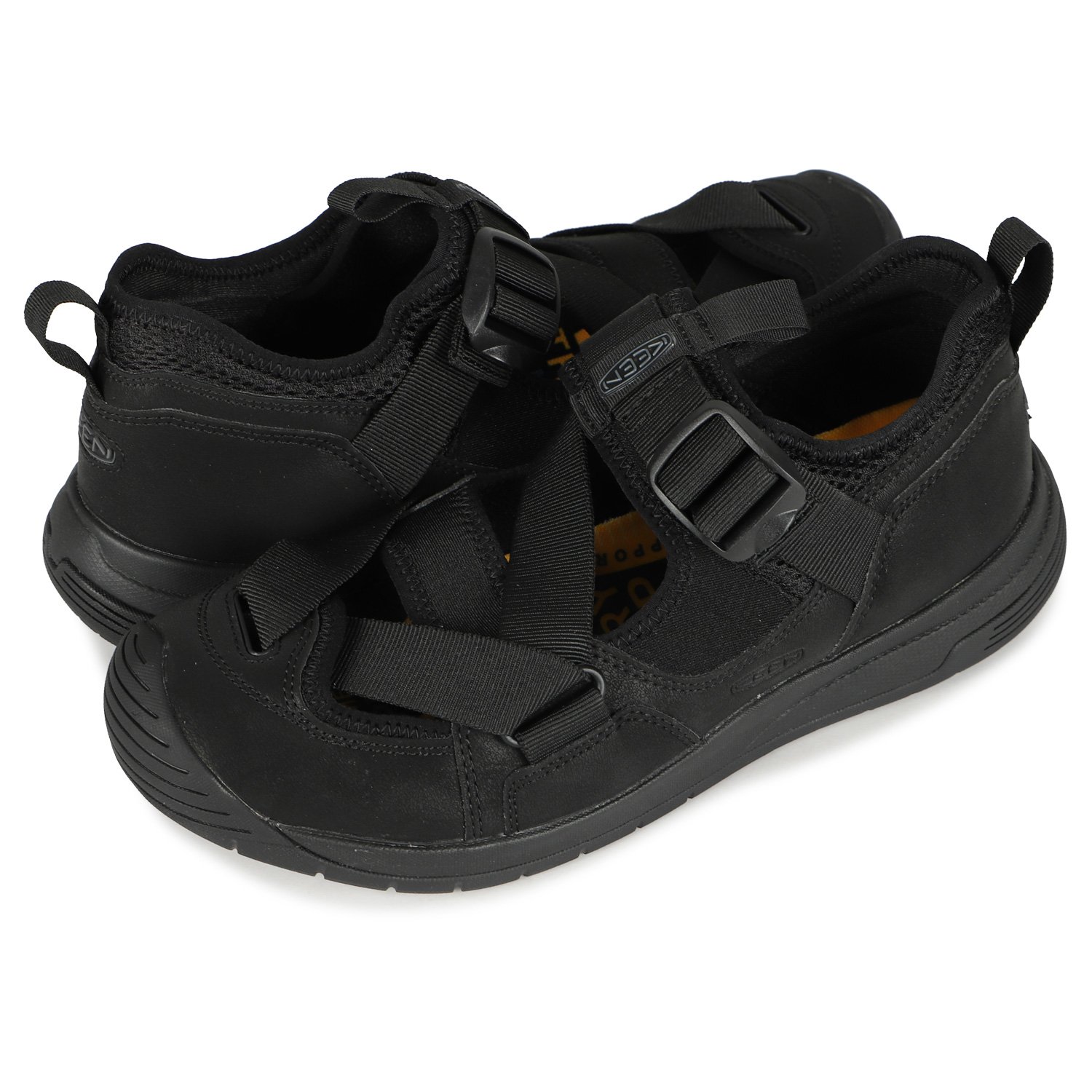 CodE= KEEN ZERRAPORT TRAIL SANDALS 綁帶防水皮革包頭涼鞋(黑