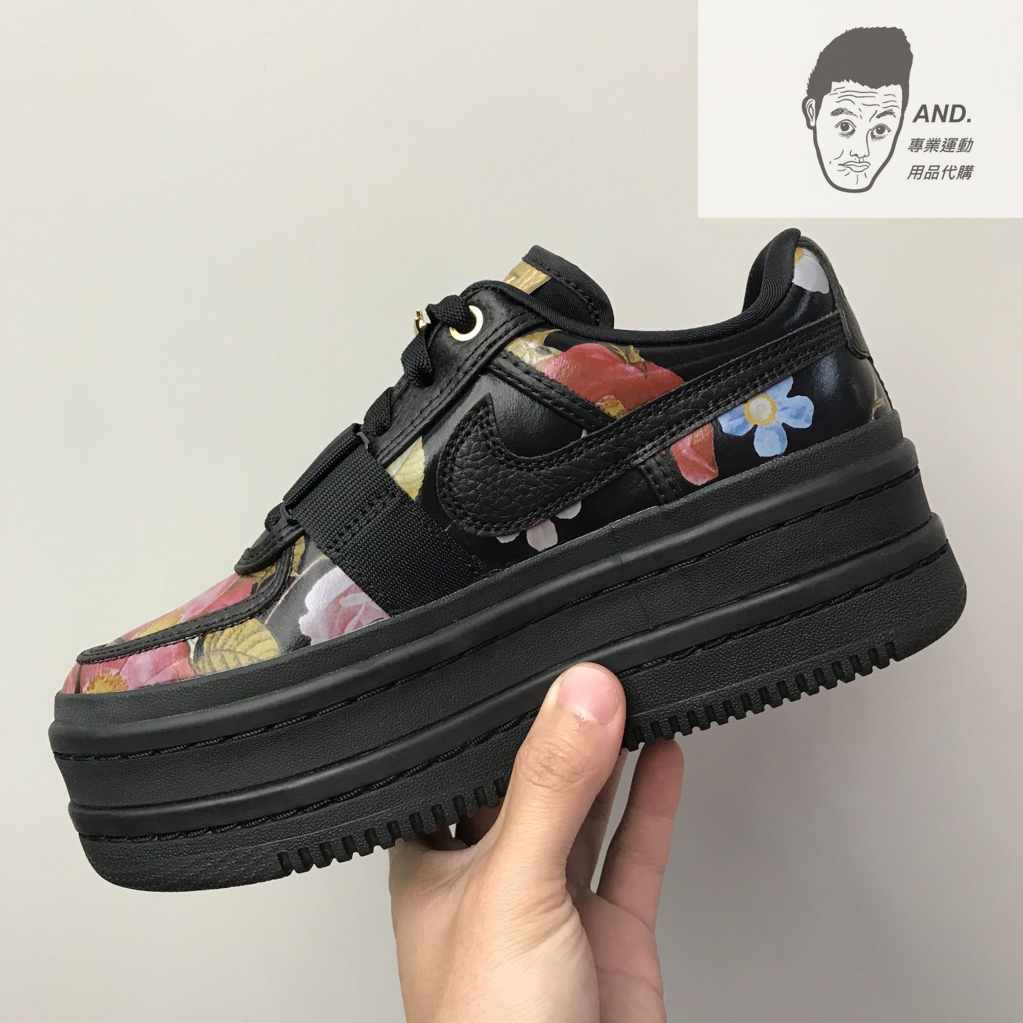 AND.】NIKE VANDAL 2K 黑色全黑花朵玫瑰厚底增高穿搭休閒女款AQ7892