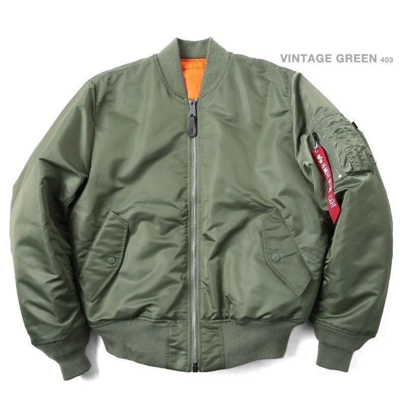 Brand T】日版ALPHA INDUSTRIES MA-1 TIGHT版*軍綠色*合身窄版*飛行