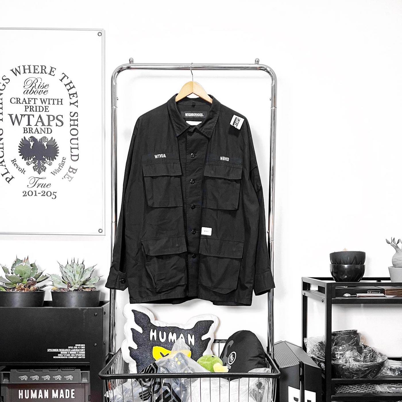 希望商店】WTAPS X NEIGHBORHOOD JUNGLE LS 19AW 聯名骨頭四袋軍衫