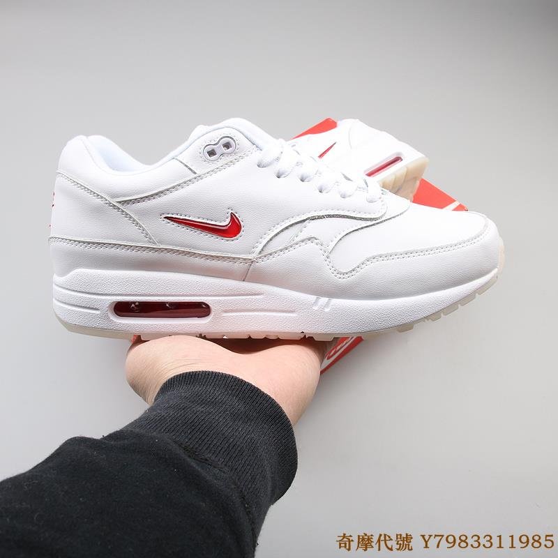 NIKE AIR MAX 1 Premium SC Jewel 全白 皮革  休閒運動慢跑鞋 918354-104   男女鞋