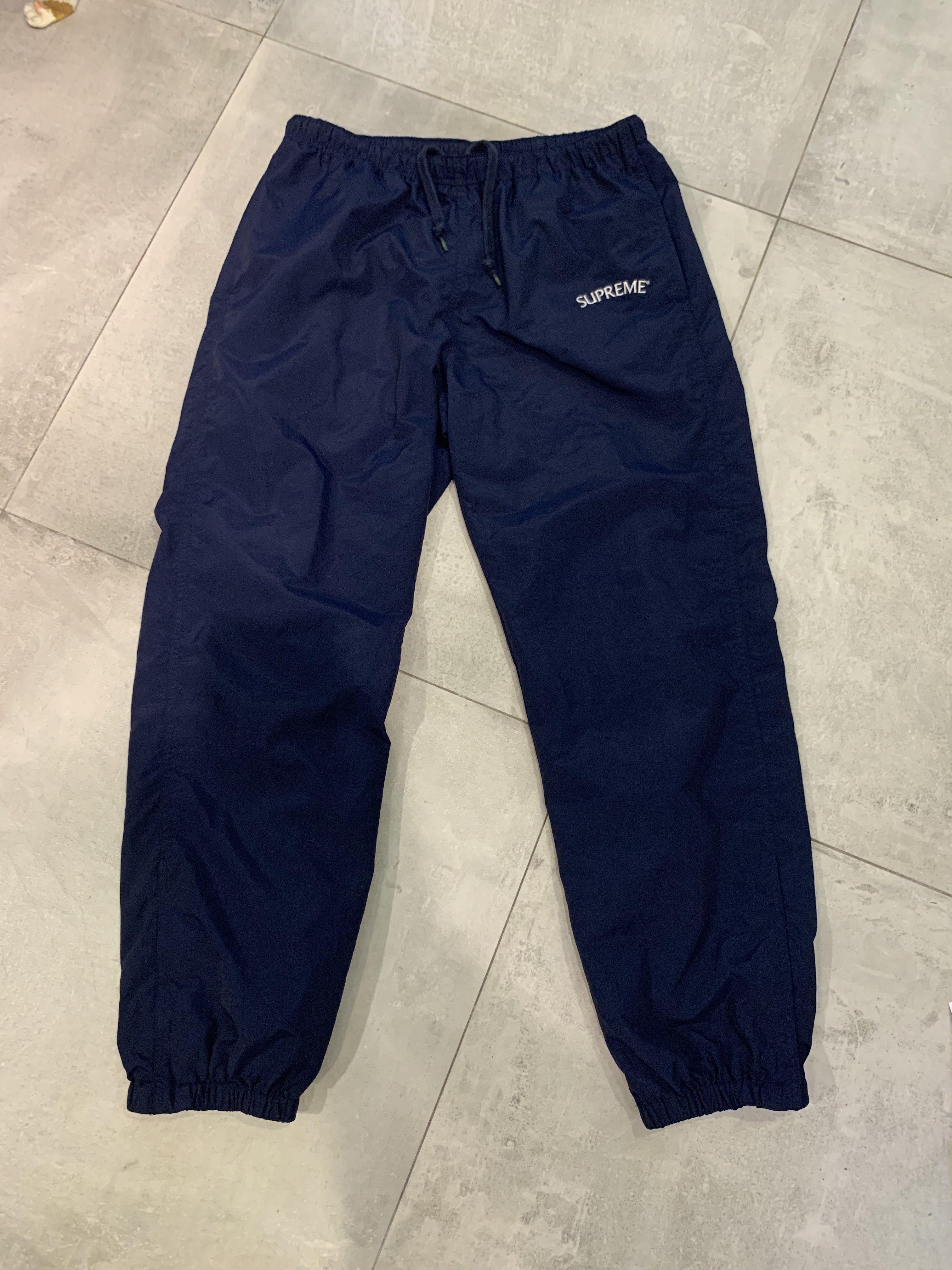 專櫃正品Supreme Arc Track Pants logo 深藍色尼龍質料長褲( M