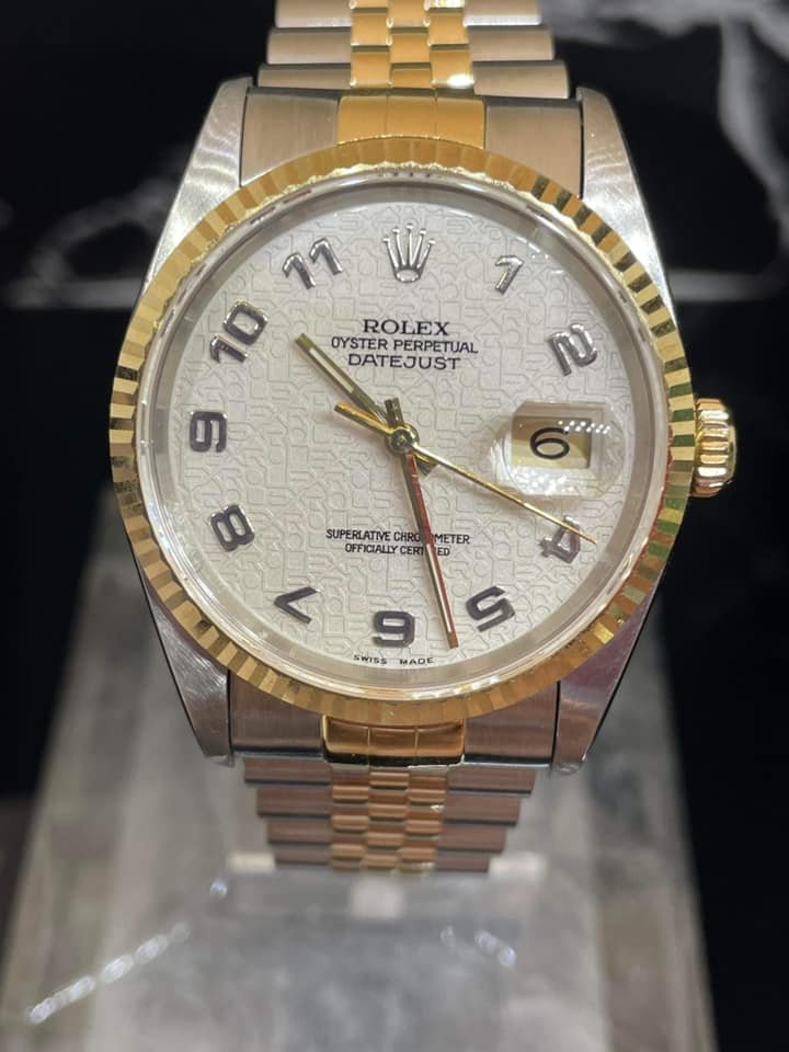 國際精品當舖 ROLEX 勞力士 16233蠔式半金 手錶 原廠阿拉伯數字電腦面 大全配