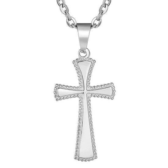 Qbox Fashion 飾品 Che735 精緻簡約基督教光面十字架鈦鋼墬子項鍊 掛飾 Yahoo奇摩拍賣