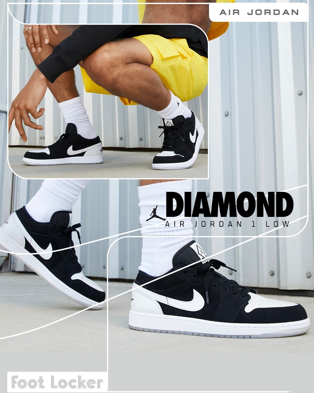 煥新演繹 NIKE AIR JORDAN 1 LOW SE DIAMOND SHORTS 經典黑白DH6931-001