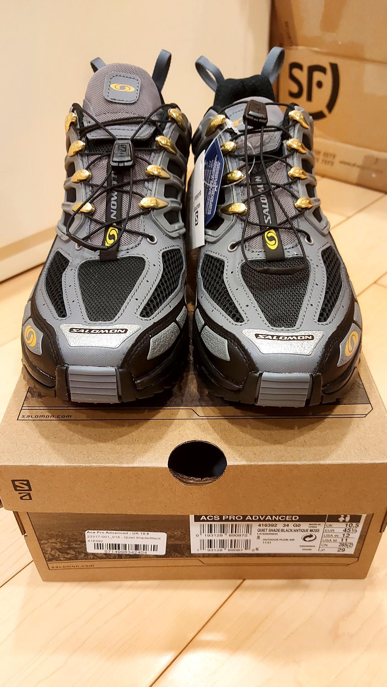 Salomon S/Lab ACS Pro Advanced 多功能越野鞋黑灰黃us11 29cm 全新