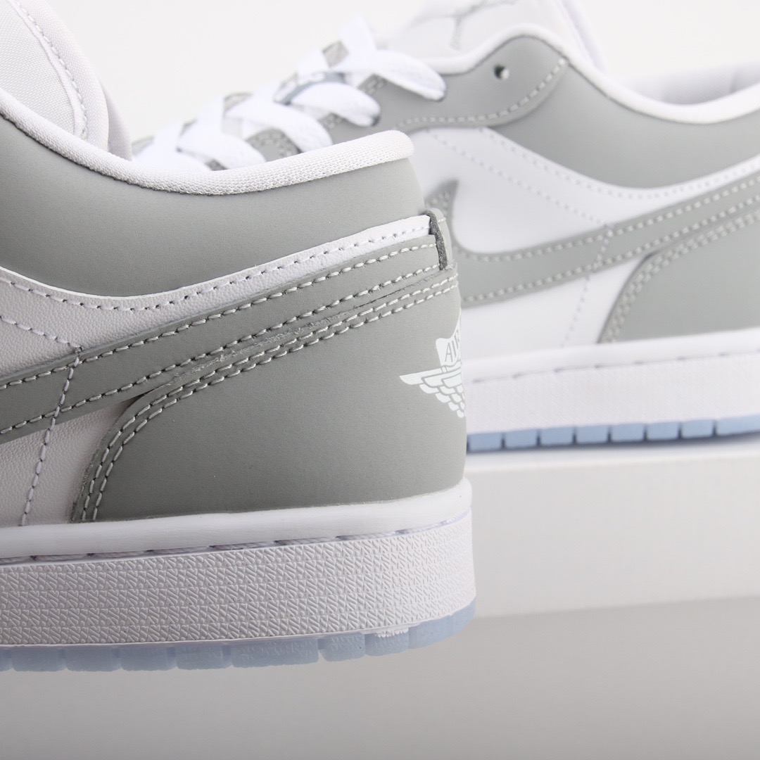 NIKE AIR JORDAN 1 LOW Wolf Grey 小D ior 灰白冰底女生尺寸DC0774-105