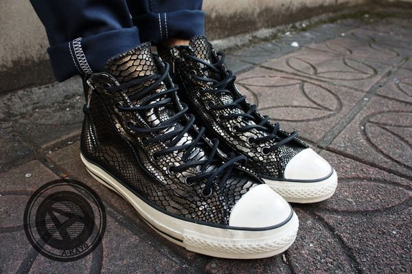 【A-KAY0】CONVERSE X JOHN VARVATOS CT DBL ZIP HI BLACK 拉鍊 髒污 蛇紋黑金【139718C】