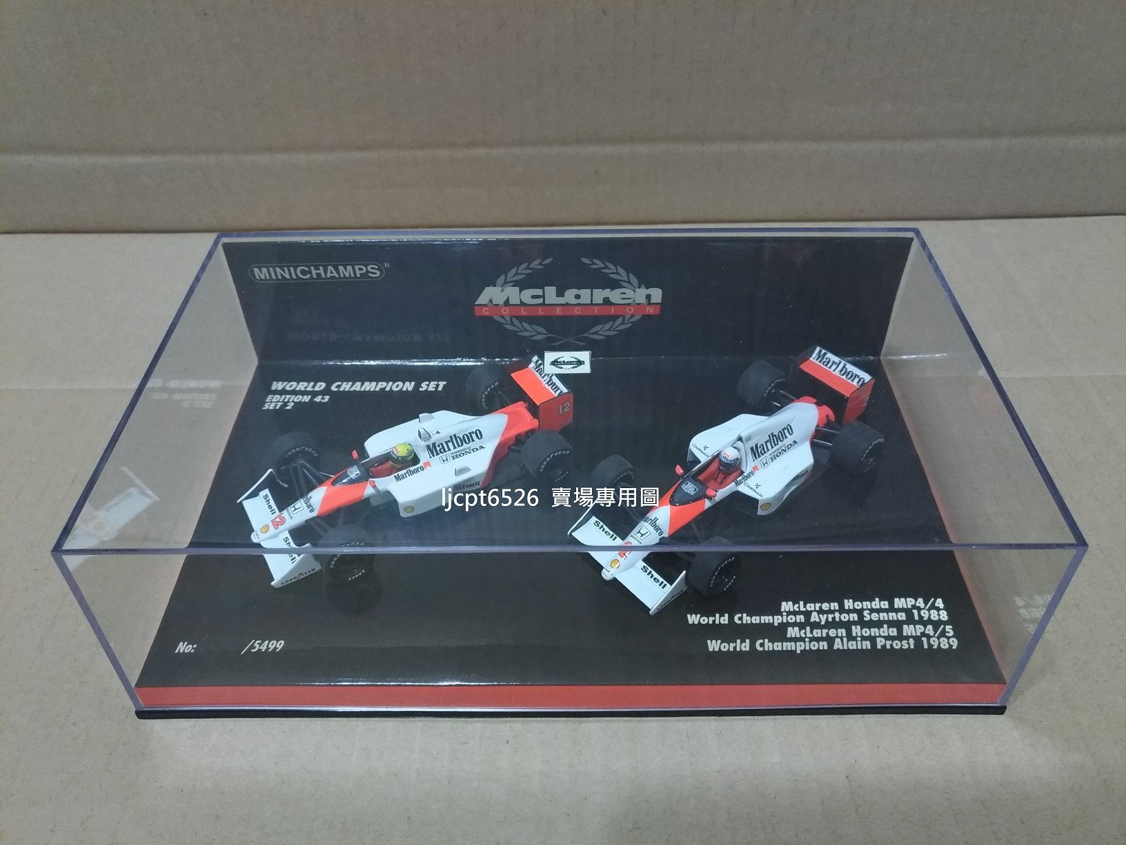 1:43 Minichamps McLaren Honda MP4/4 Senna MP4/5 Prost M牌菸商版