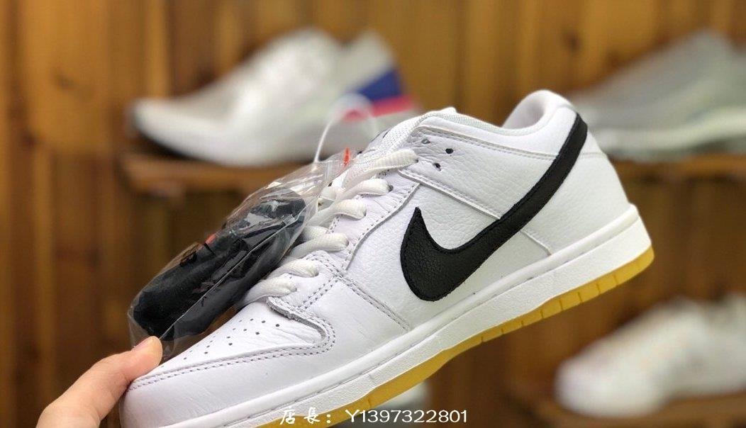 Nike SB Dunk Low Pro ISO 黑白百搭皮革滑板鞋CD2563-100 男女鞋