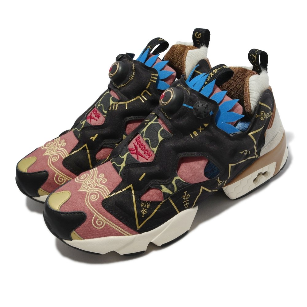 CodE= REEBOK INSTA PUMP FURY X 金剛戰士圖騰充氣慢跑鞋(黑橘) GW0782