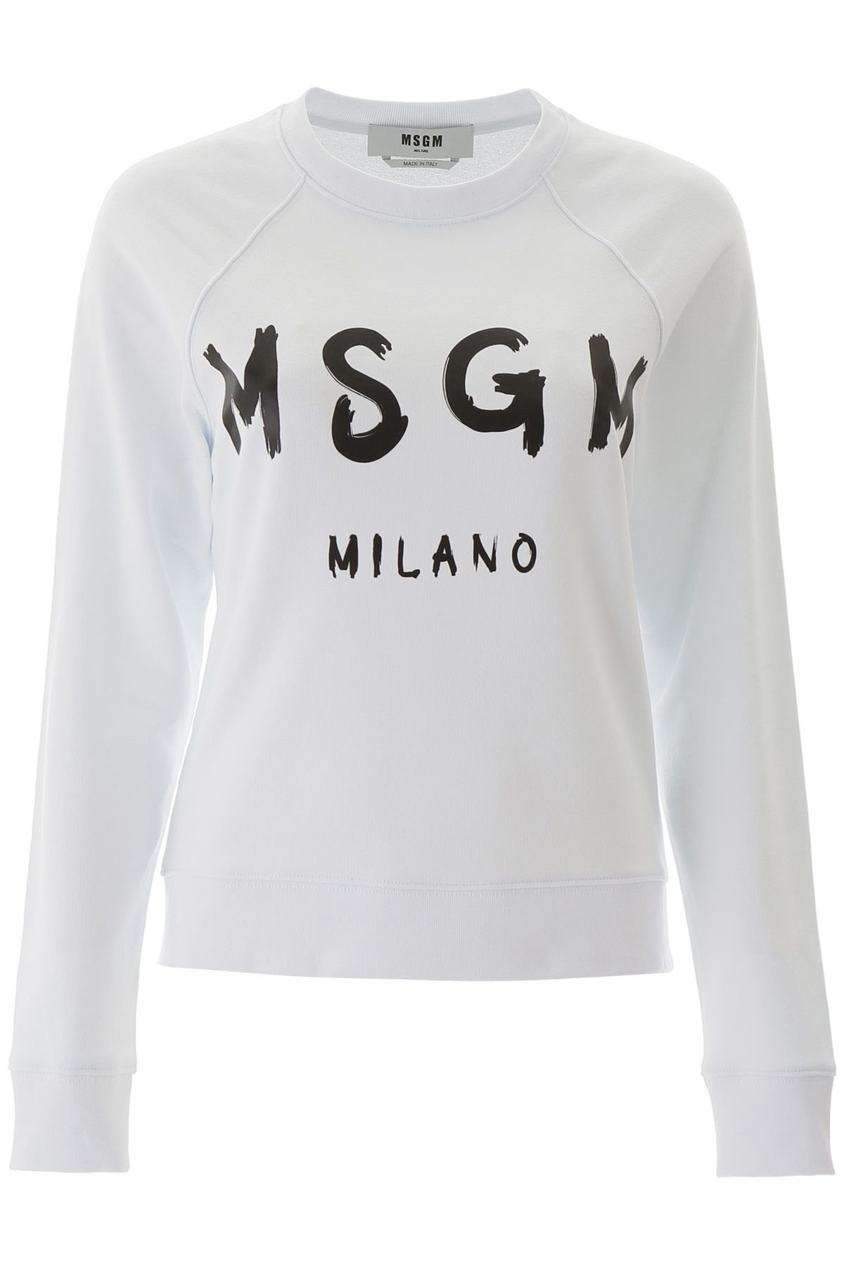 折扣預購】23春夏正品MSGM milano sweatshirt 黑色logo 白色棉質長袖