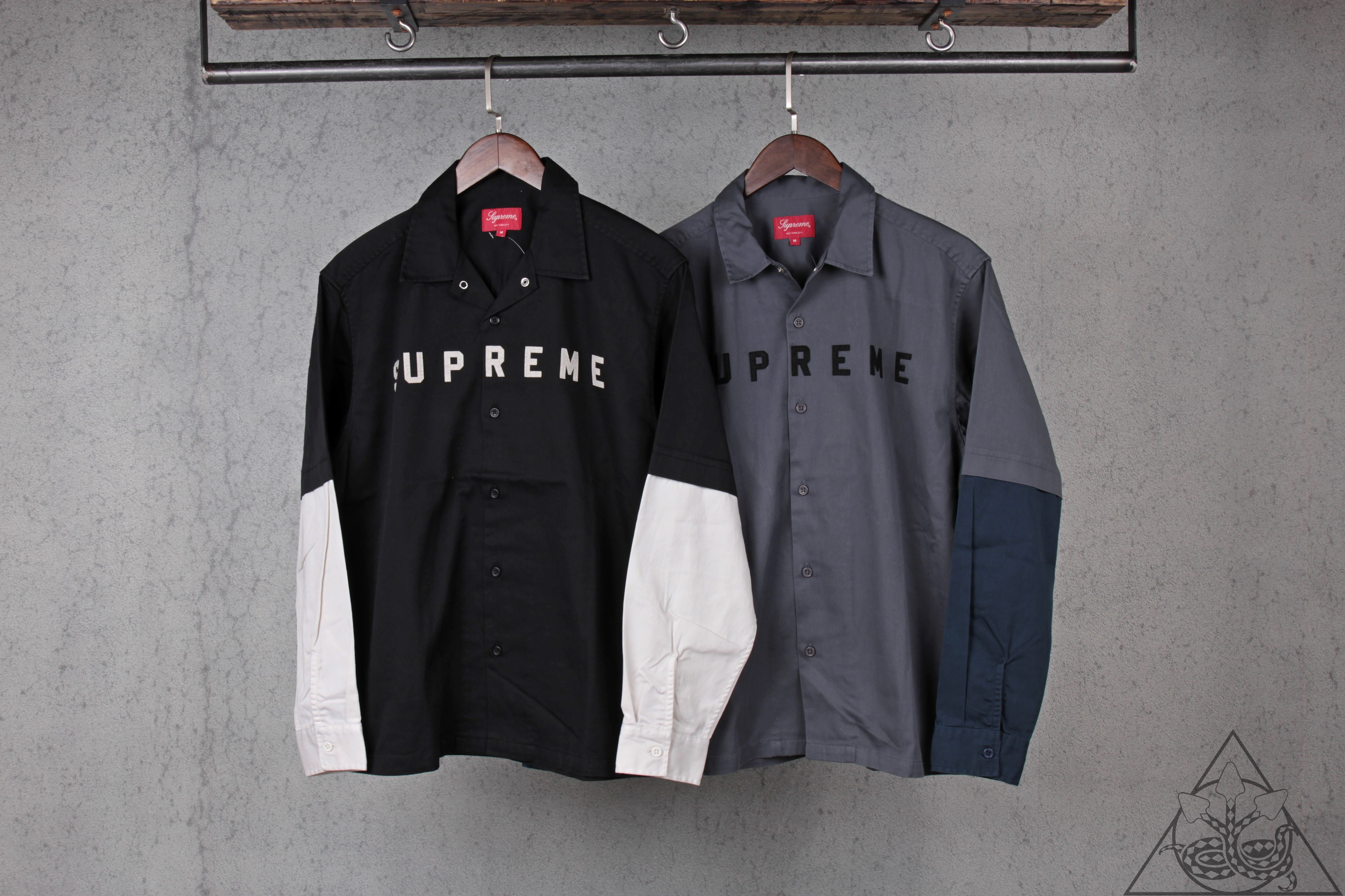 Supreme 2-Tone Work Shirt Dark Grey L 美品