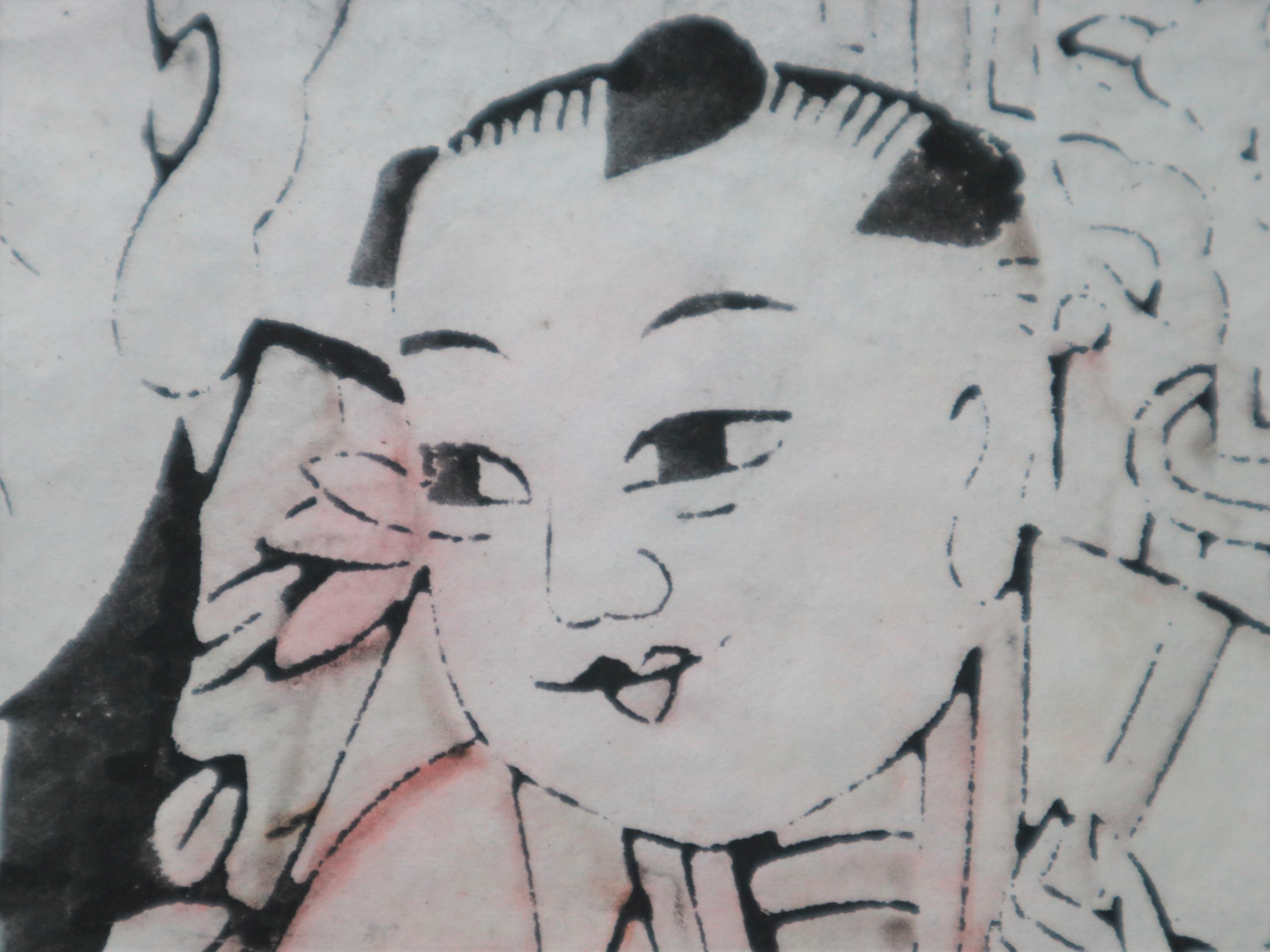 在庫お得中國 財神童子彩版畫 傳統木版画 木版画