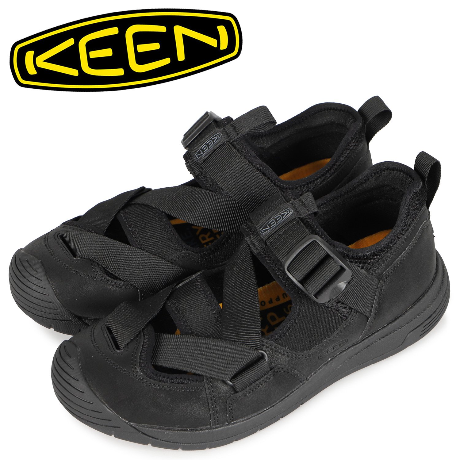 CodE= KEEN ZERRAPORT TRAIL SANDALS 綁帶防水皮革包頭涼鞋(黑