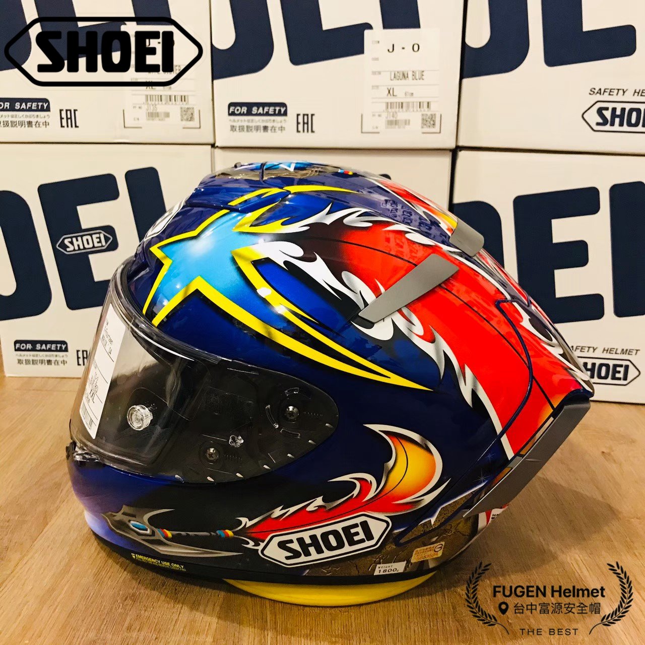 【台中富源】日本 SHOEI X14 NORICK 04 TC-2 全罩式安全帽 進口帽 頂級款 阿部典史 藍/紅