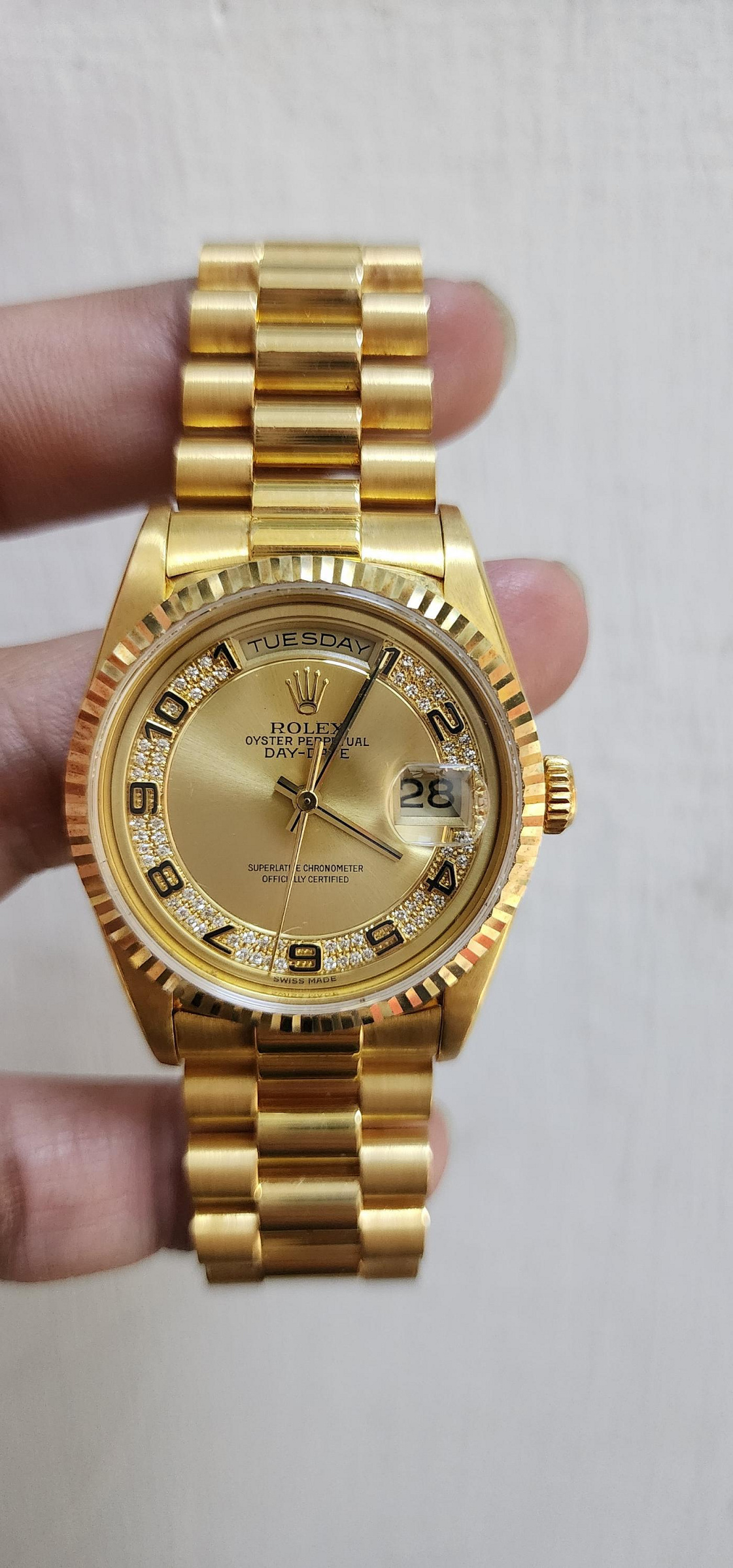 勞力士 rolex 18238 原裝MA面盤 18k 金錶 36mm