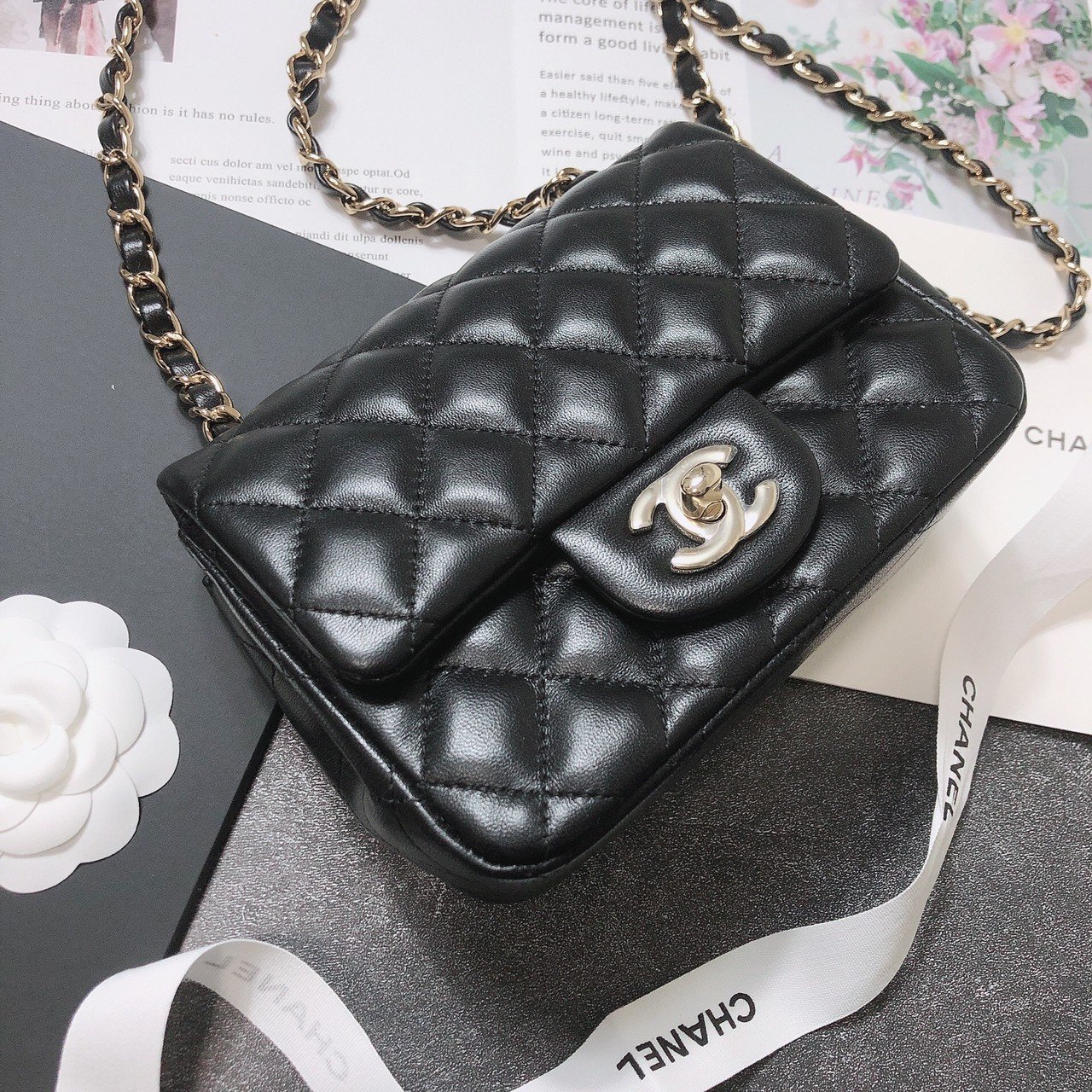 Chanel mini square on sale bag