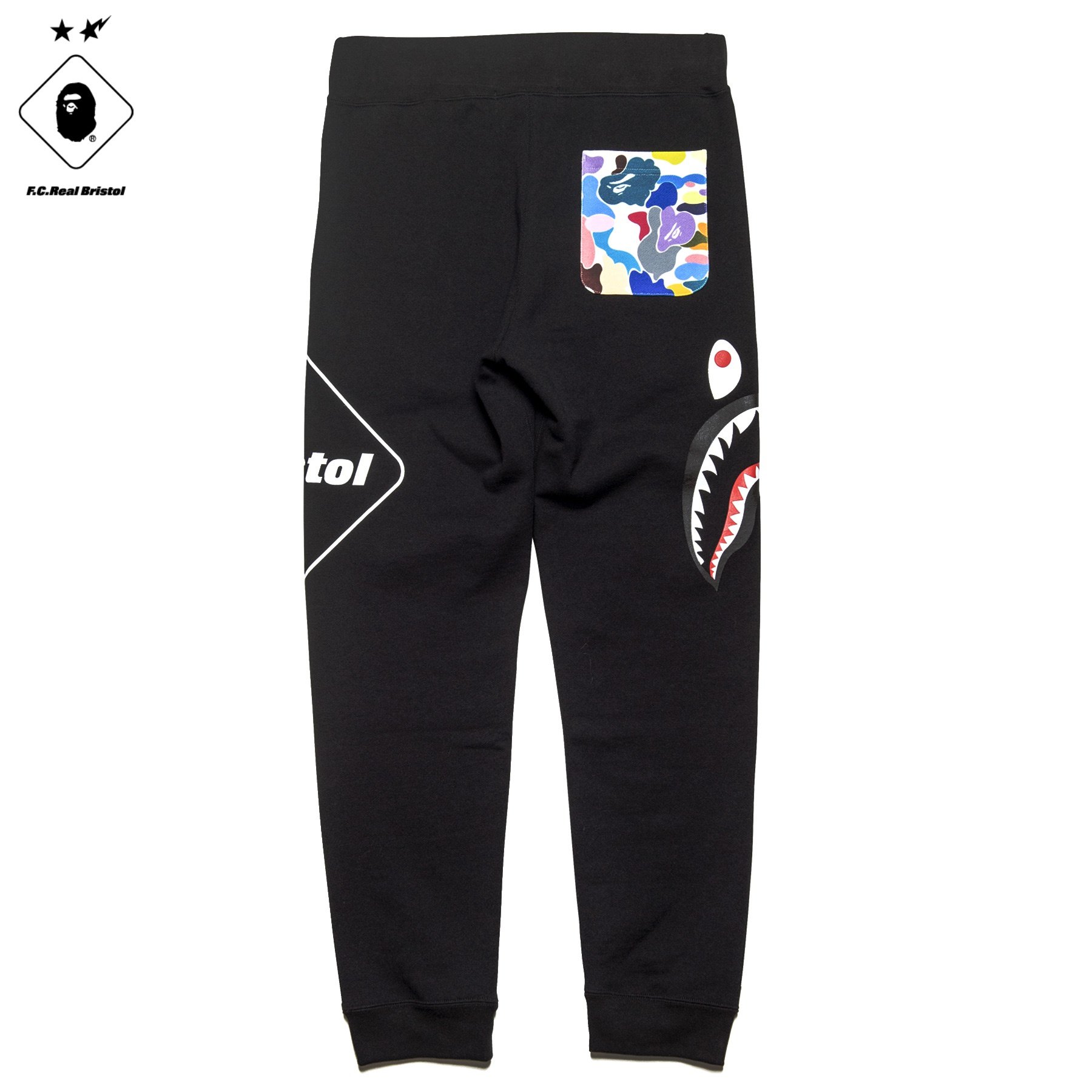 日貨代購CITY】2019SS BAPE x FCRB SHARK SWEAT PANTS 長褲棉褲黑色