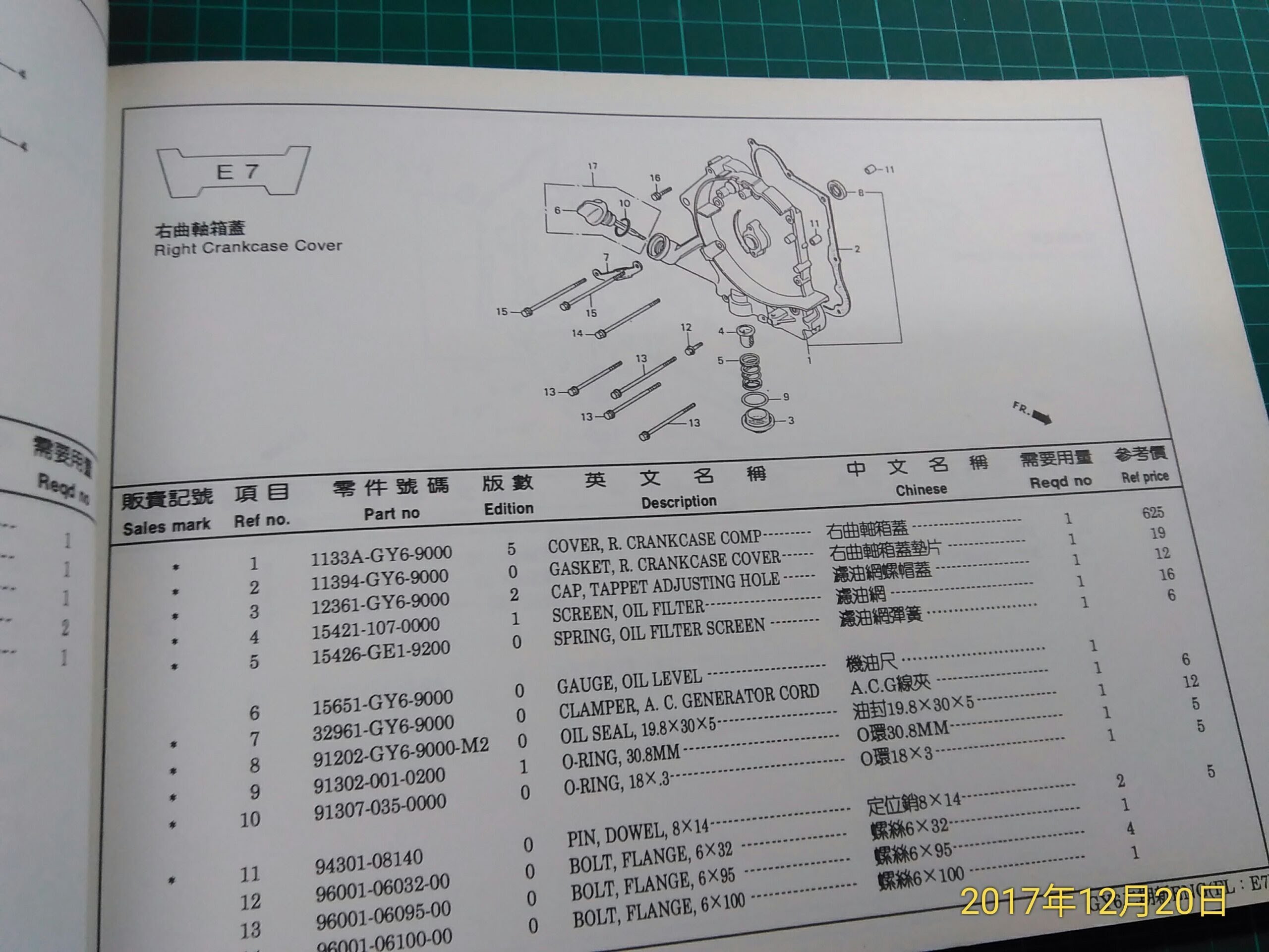 機車迷珍藏~《KYMCO 光陽豪邁GY6B2 零件目錄1》83年初版共103頁【CS超 