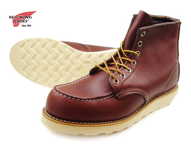 全新Red Wing 9106 Moc Toe Boots 方頭深酒紅棕9D redwing | Yahoo奇摩拍賣