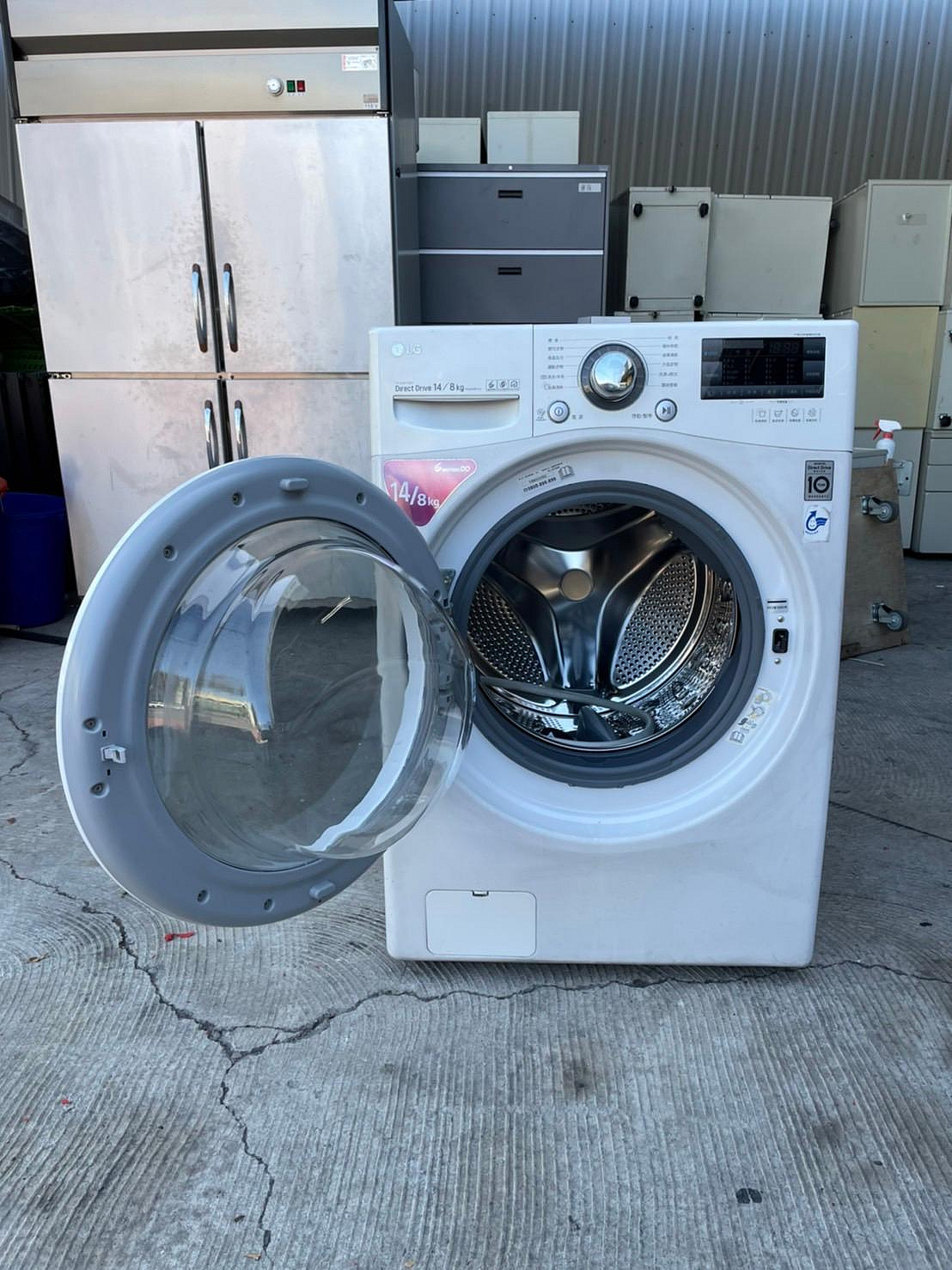 [年強二手傢俱] LG滾筒洗衣機 F2514DTGW 洗脫烘 14公斤洗衣機 電器保固3個月 40306337