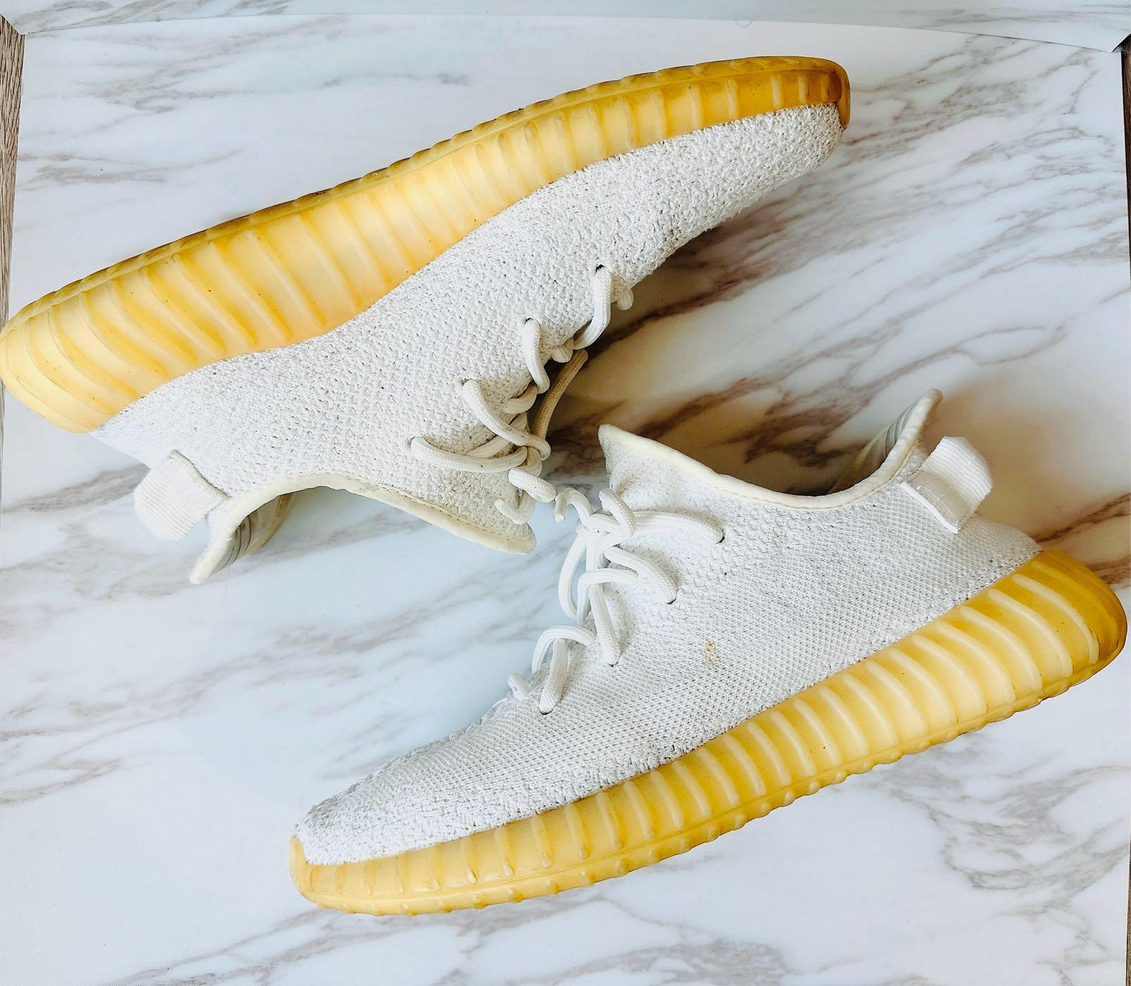 二手出清 Adidas Yeezy Boost 350 V2 Cream white 全白 編織 肯爺 二手