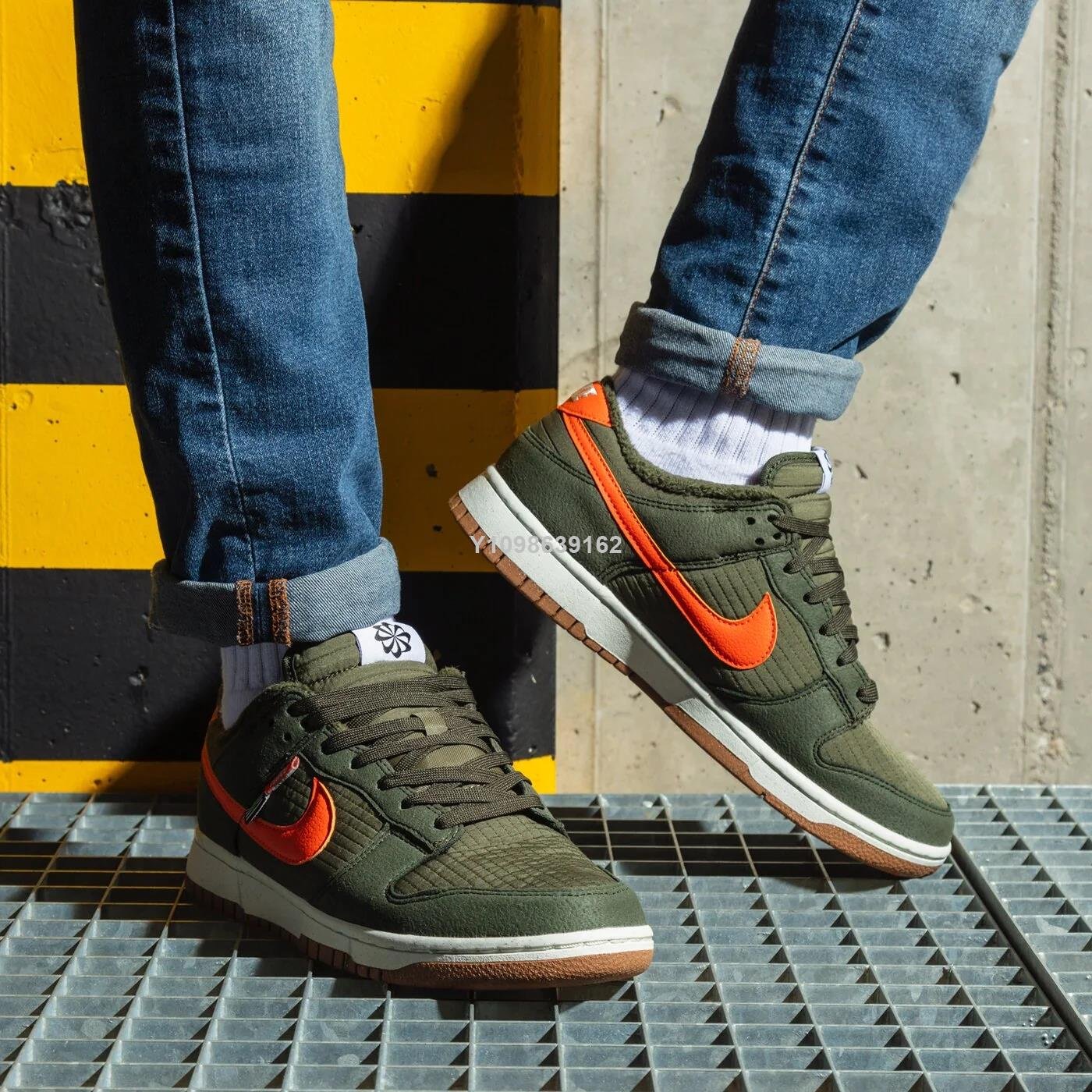 代購】Nike Dunk Low Sequoia Olive 軍綠橘勾低幫休閒滑板鞋DD3358-300