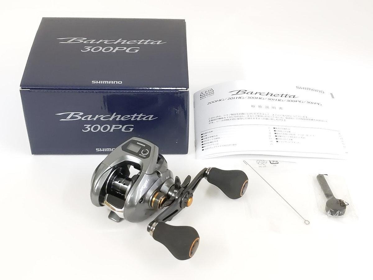 日本帶回9成新 SHIMANO 誘餌捲軸雙軸 18 Barchetta 300PG 右手柄 白帶透抽魷魚專用手捲