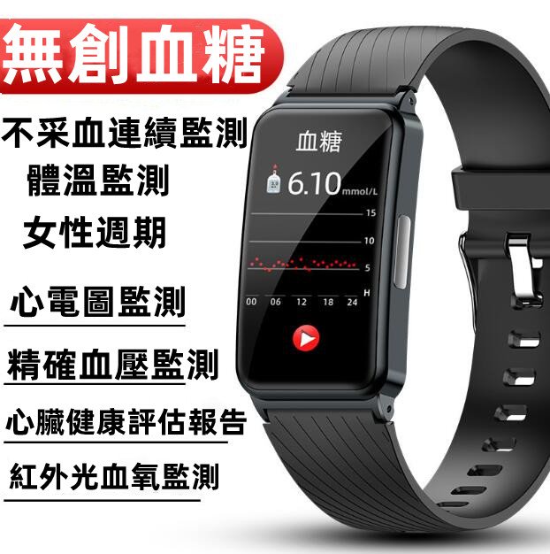 小米有品 健康管家（ECG+HRV）無創測血糖手環 智能手錶 測血壓/體溫/心電圖/心率 科學睡眠運動手錶