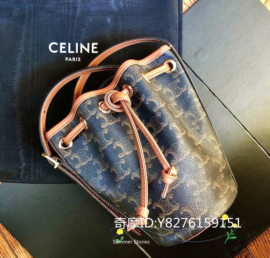 CELINE Triomphe Canvas Small Drawstring Bag In Triomphe Canvas  (191142BZJ.04LU) in 2023