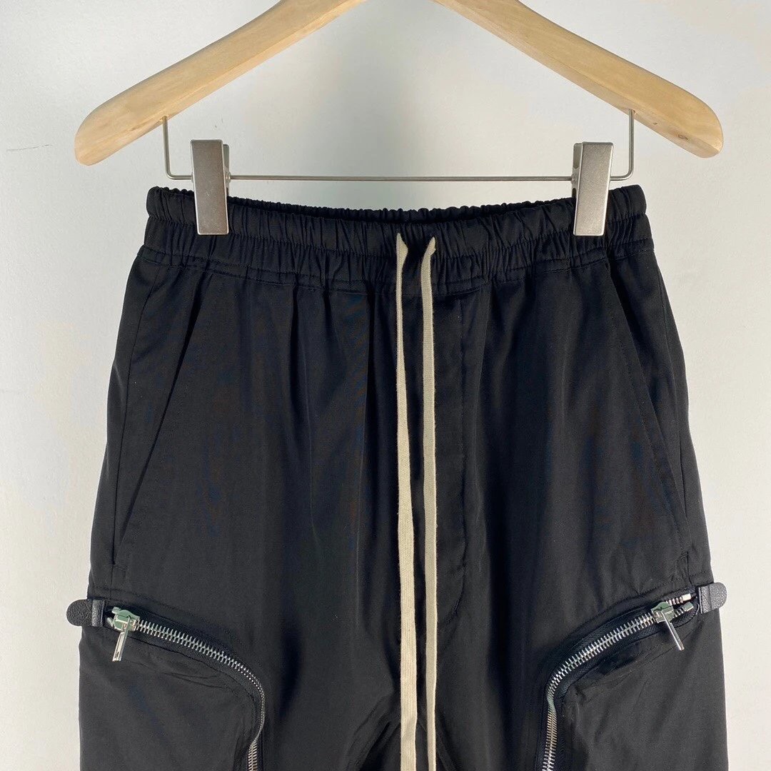 Rick Owens: Black Cropped Cargo Pants